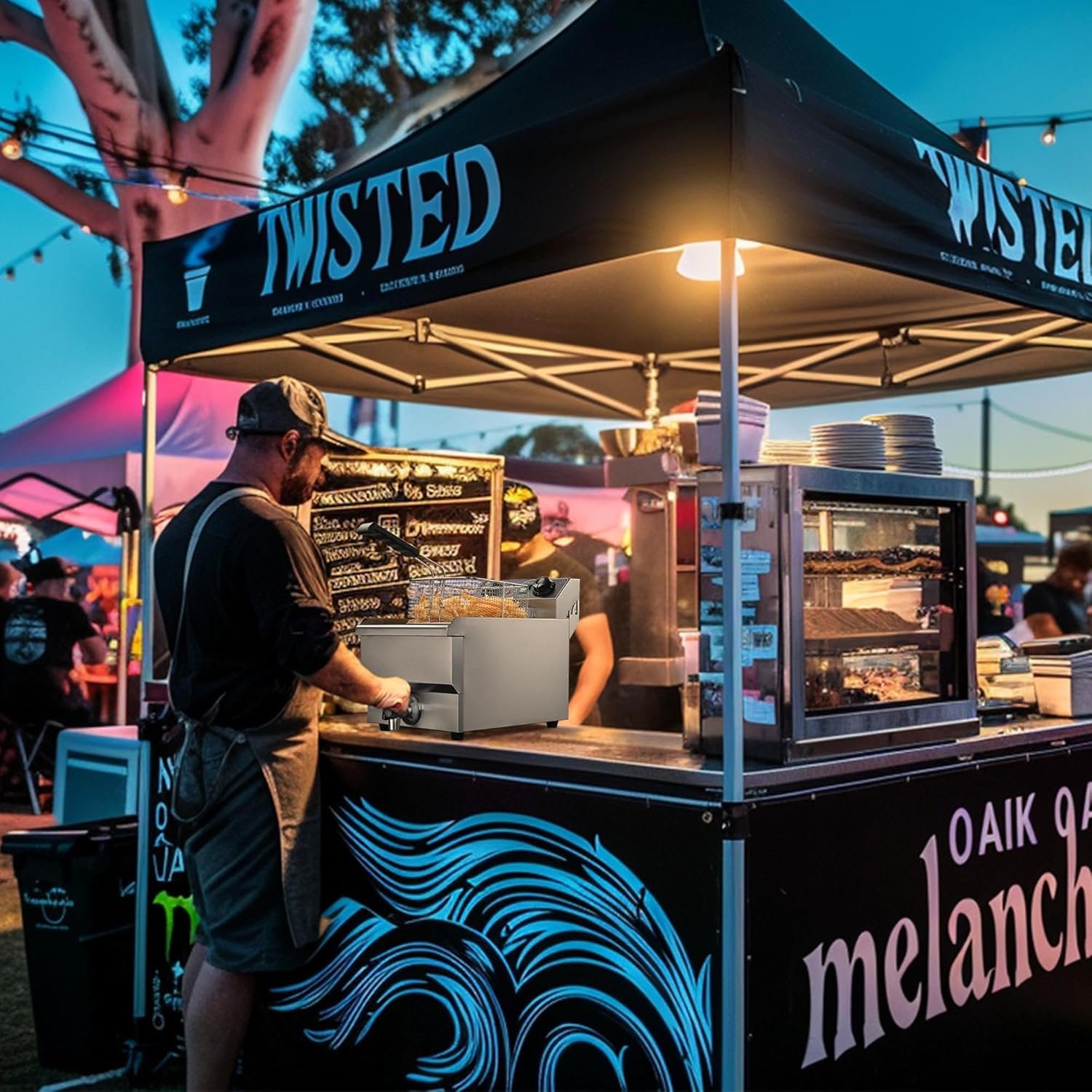 WeChef Commercial Electric Deep Fryer 11.7L 1500W Fryer w/Time Control and Oil Filtration Single Removable Basket Stainless Steel Countertop Fryer for Commercial Restaurant Use - Image 8