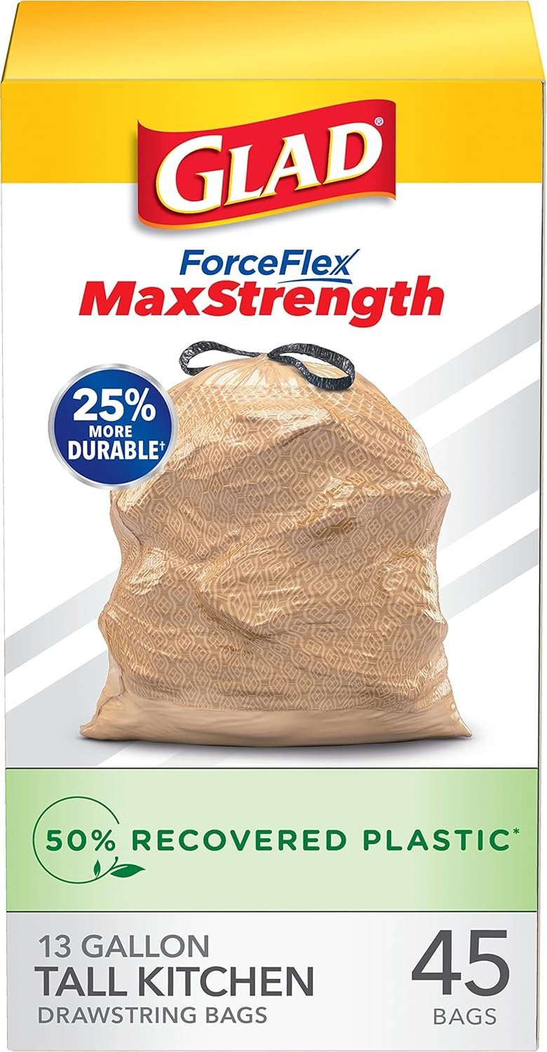 Glad ForceFlex MaxStrength Kitchen Trash Bags, 13 Gal, 45 Ct (Package May Vary) - Image 9