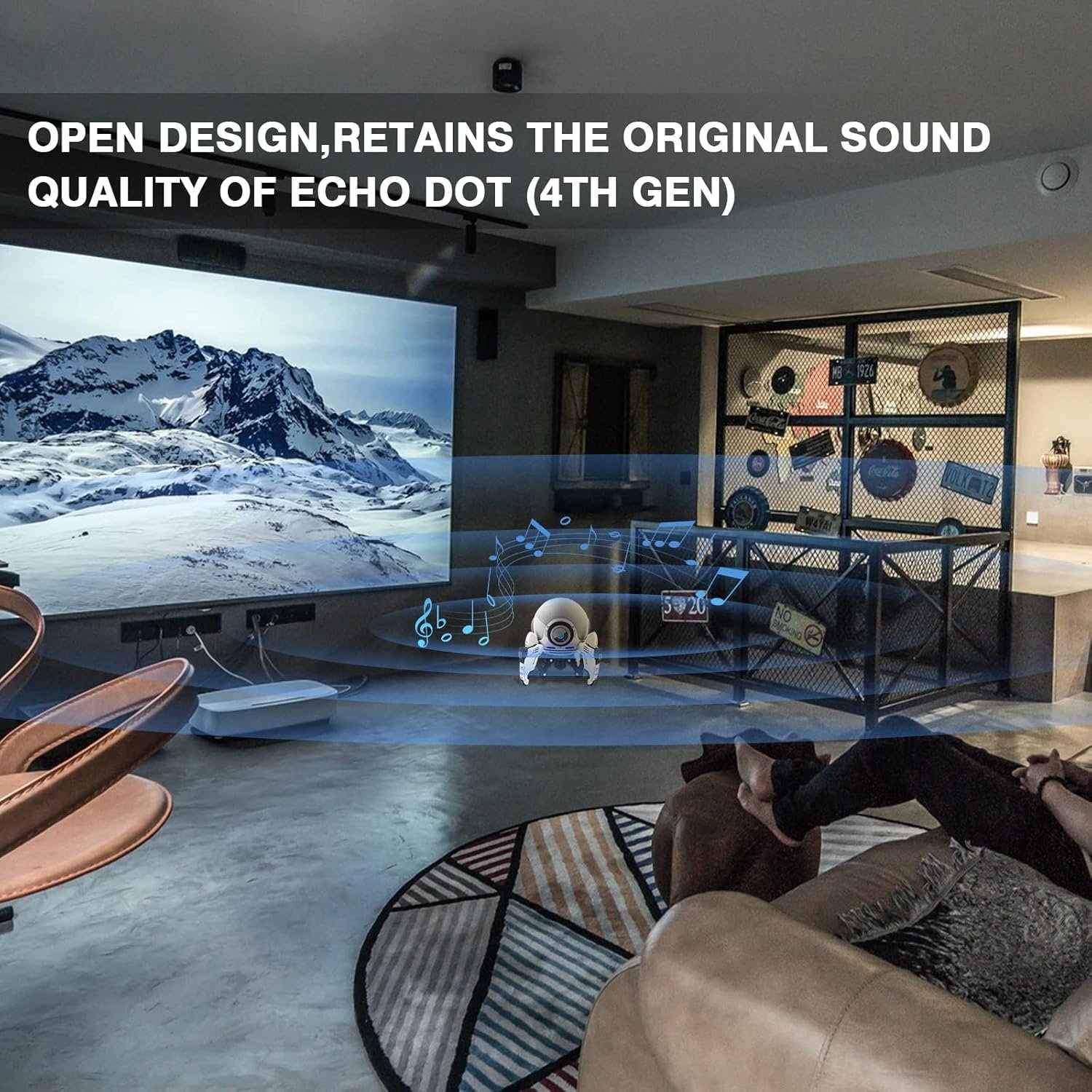 Echo Dot Stand, Homepod Mini Stands for Echo Dot 4th/5th Generation, Echo Dot Table Holder, Echo Dot Accessories, Space-Saving Alexa Dot 4th/5th Gen Desktop Speaker Stand Mount - Image 8