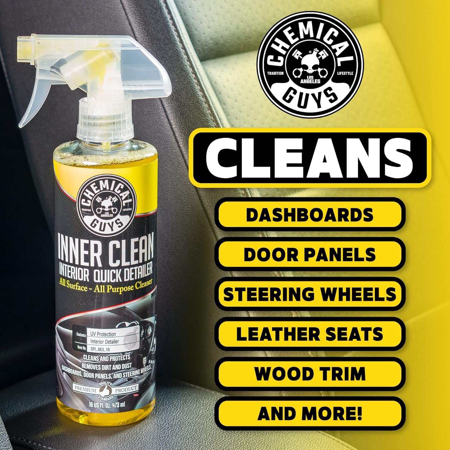 Chemical Guys SPI_663 InnerClean Interior Quick Detailer and Protectant, 1 Gal - Image 7