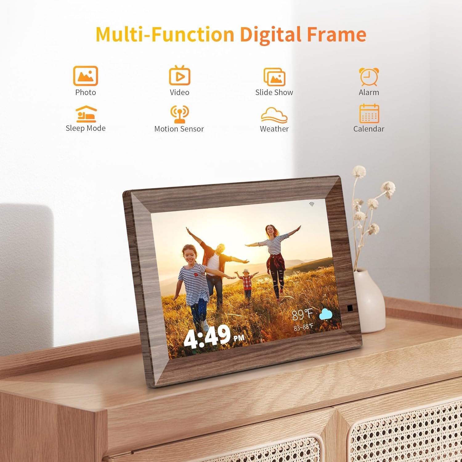 10.1 Inch Smart Digital Picture Frame,1280x800 HD IPS Touch Screen,64GB Large Storage,2GB RAM, WiFi Digital Photo Frame Load from Phone, Motion Sensor, Auto-Rotate, Digital Frame - Image 5