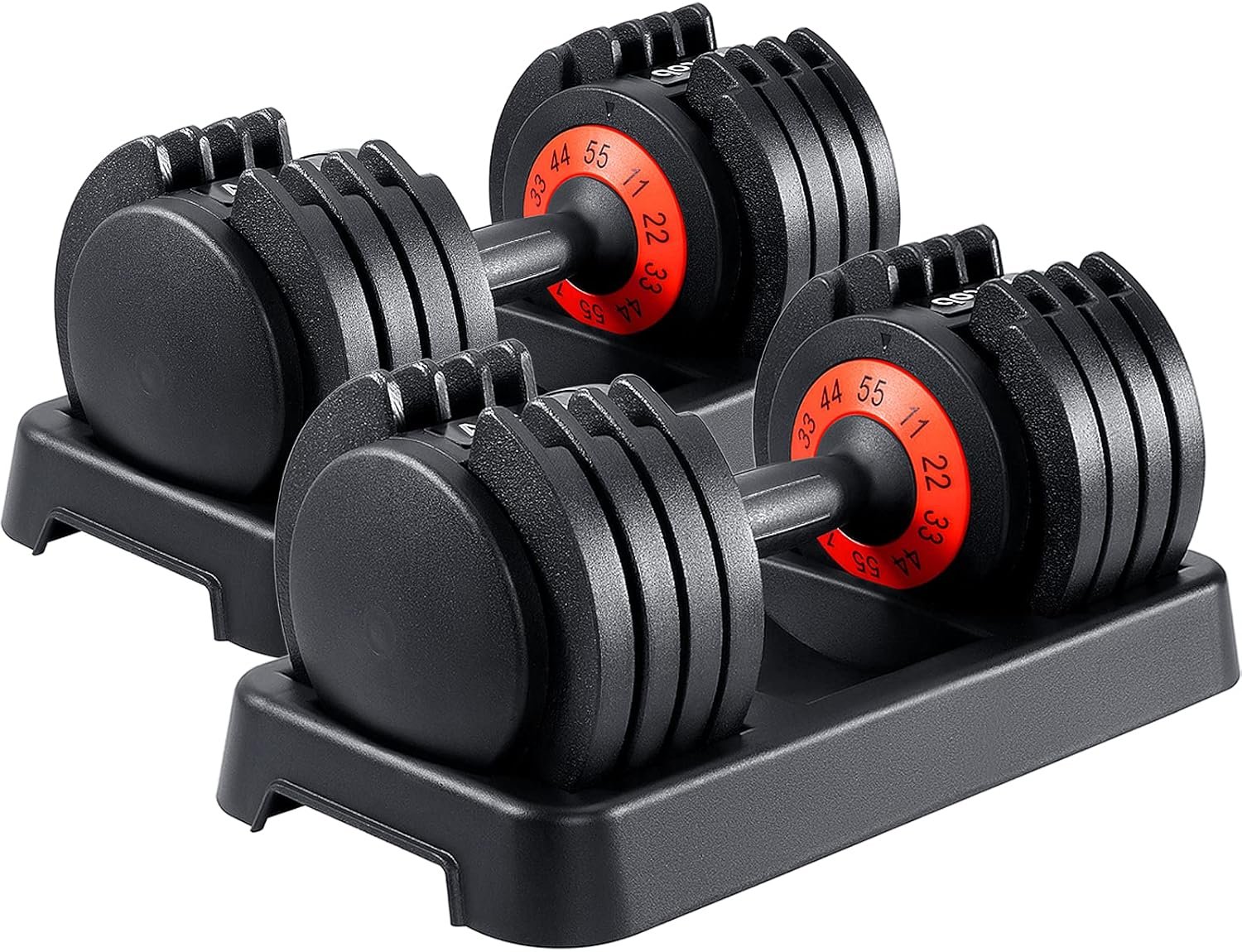 AOTOB 25/55 lbs (Pair) Adjustable Dumbbell Set, Dumbbells Adjustable Weight with Anti-Slip Fast Adjust Turning Handle, Dumbbell Sets Adjustable for Men and Women, Dumbbells Pair for Home Gym Exercise - Image 2
