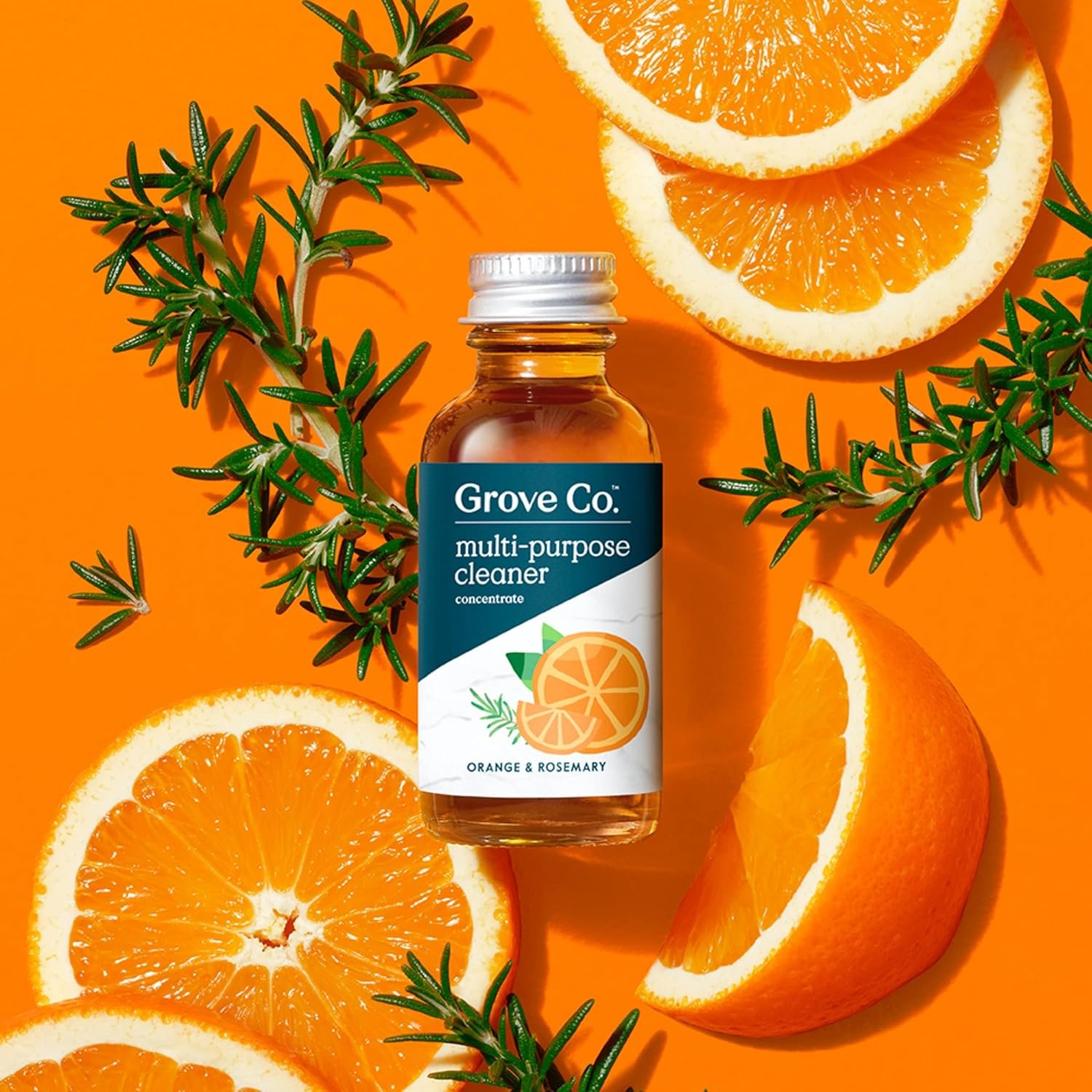 Grove Co. Multi-Purpose Cleaner, Refill Concentrate (6 x 1 Fl Oz) Plant-based Household Cleaning Supplies, Ammonia & Chlorine Free, No Plastic Waste, Orange & Rosemary Scent, Total 3 x 2 Pack Refills - Image 3