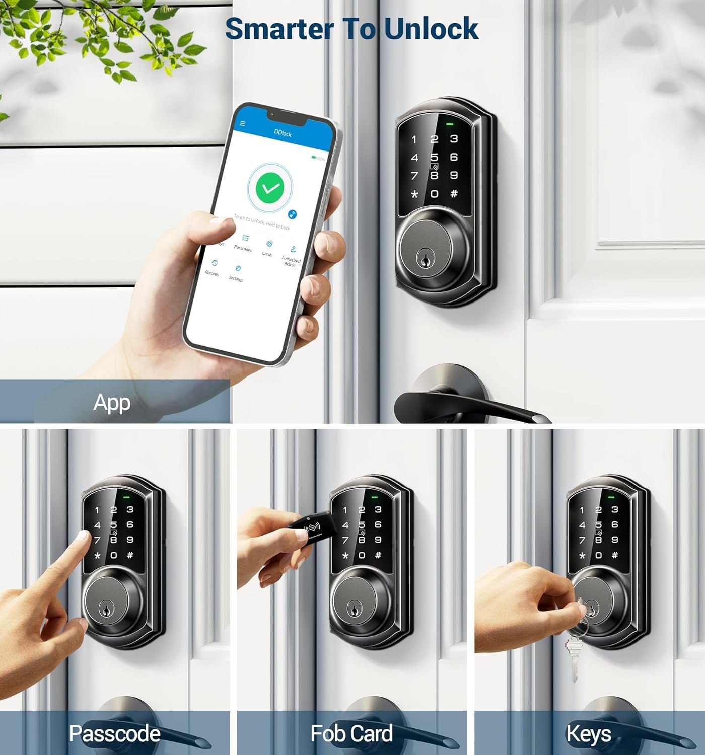 Veise Smart Deadbolt with App Control, Keyless Entry Smart Lock for Front Door, Electronic Digital Door Lock with Code, Easy Install, Matte Black - Image 3