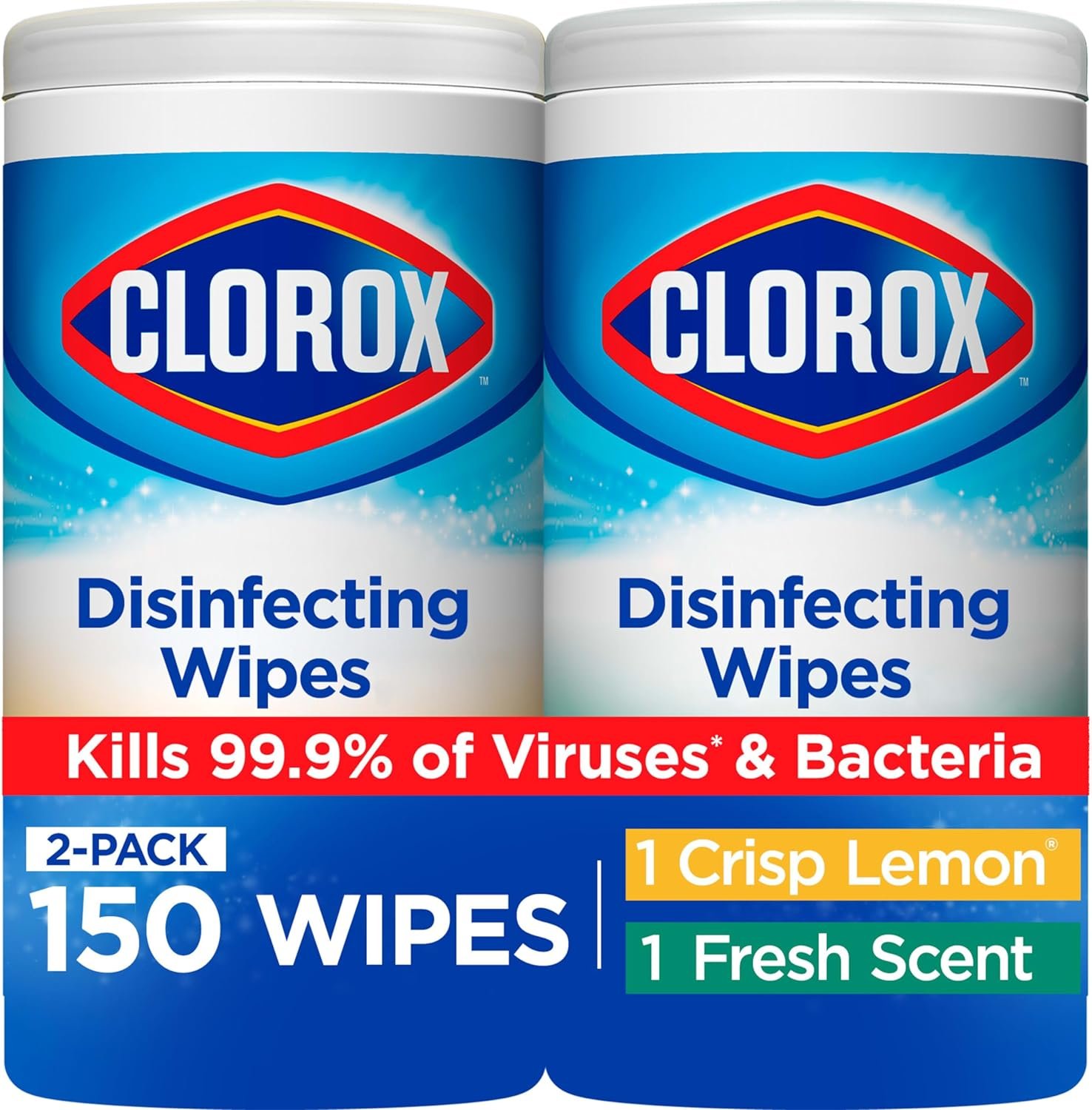 Clorox Disinfecting Wipes Value Pack, Bleach Free Cleaning Wipes, 75 Count Each, Pack of 2, Packaging May Vary - Image 2