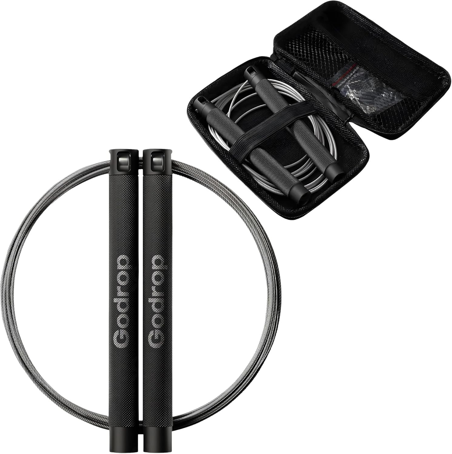 Speed Jump Rope - Tangle-Free - 360° Double Ball Bearings - Aluminium Speedrope - Ideal for Fitness, Boxing and easy Double Under - Speed Rope Set comes whit Tools and Hard Case For Storage - Image 2