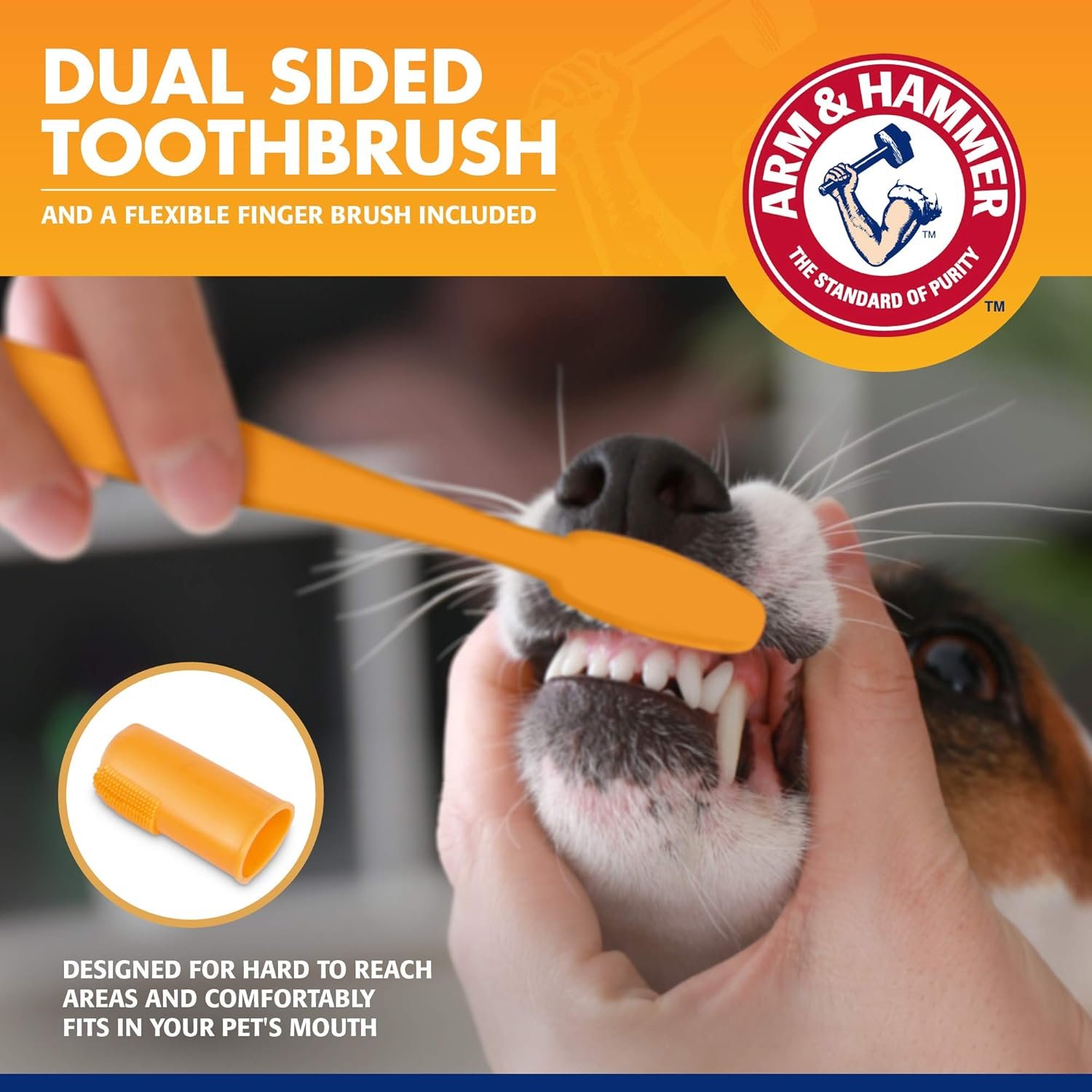 Arm & Hammer for Pets Tartar Control Kit for Dogs | Contains Toothpaste, Toothbrush & Fingerbrush | Reduces Plaque & Tartar Buildup | Safe for Puppies, 3-Piece , Beef Flavor - Image 5
