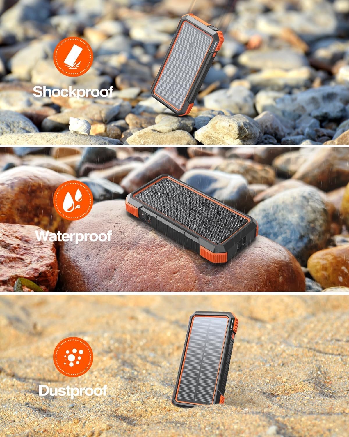 BLAVOR Solar Power Bank 20000mAh Built in 4 Cables,20W Fast Charging Portable Charger with USB C in/Output,Flashlight,Wireless Charging Battery pack for Apple Watches,Compatible with All Mobile Phones - Image 9