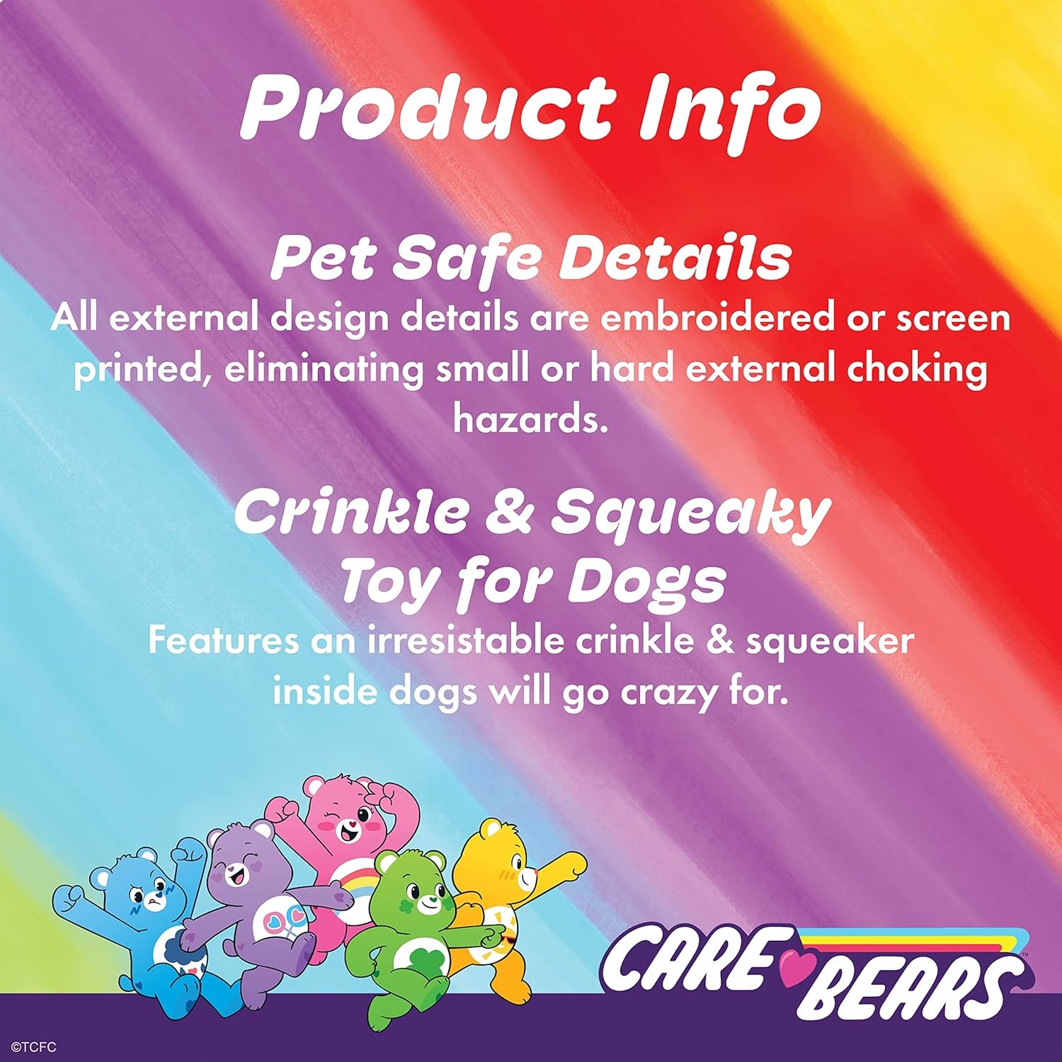 Care Bear for Pets Pet Plush Squeaky Toy Cheer Bear, 9” with Squeaker Inside and Crinkle Ears | Cheer Bear for Dogs Squeaky Plush Toy | Collectible Dog Toys (FF19786) - Image 6