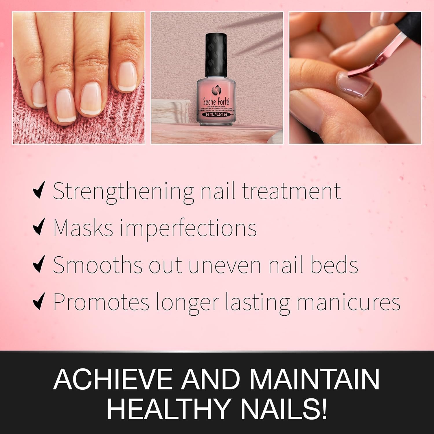 Seche Forte Strengthening Treatment Base Coat with Biotin & Bamboo, 0.5 fl oz - Image 5