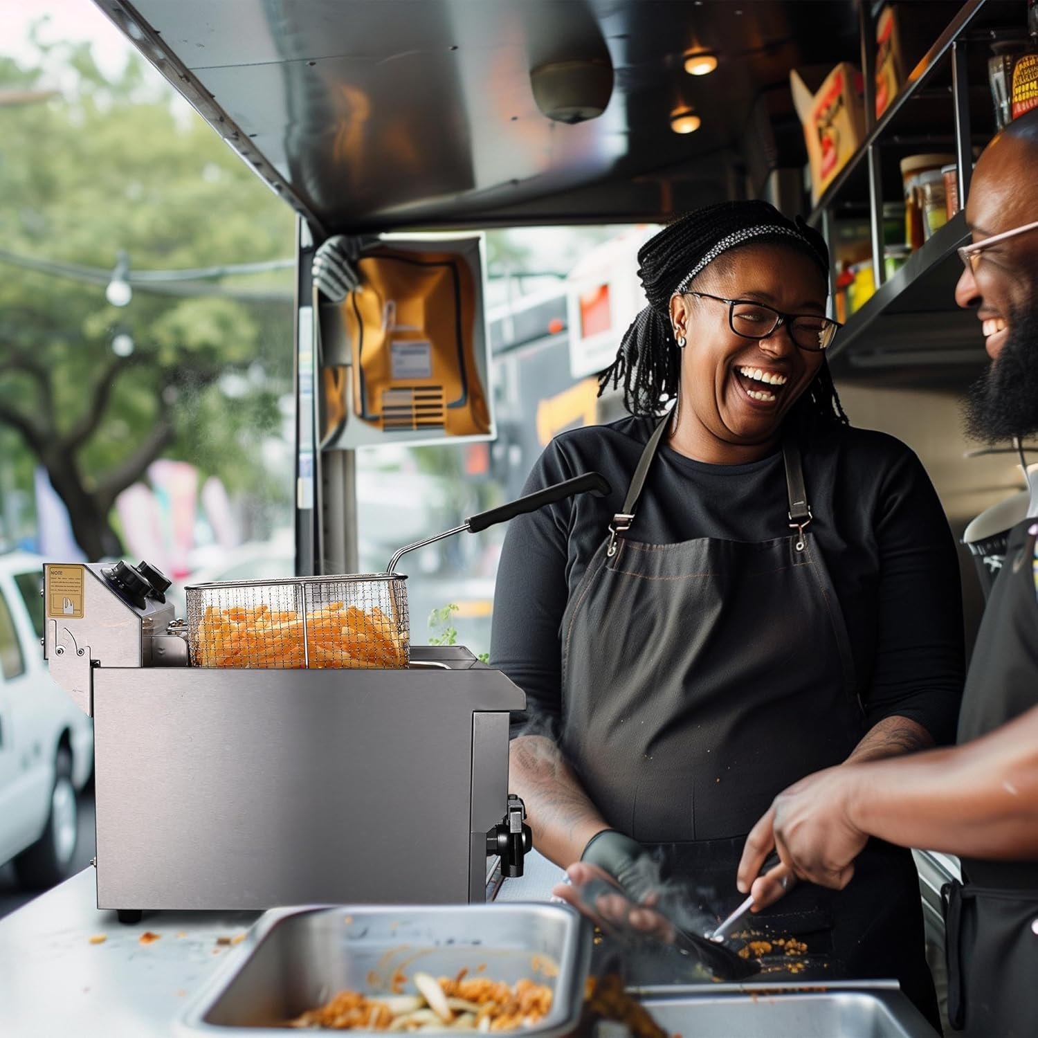 WeChef Commercial Electric Deep Fryer 11.7L 1500W Fryer w/Time Control and Oil Filtration Single Removable Basket Stainless Steel Countertop Fryer for Commercial Restaurant Use - Image 9