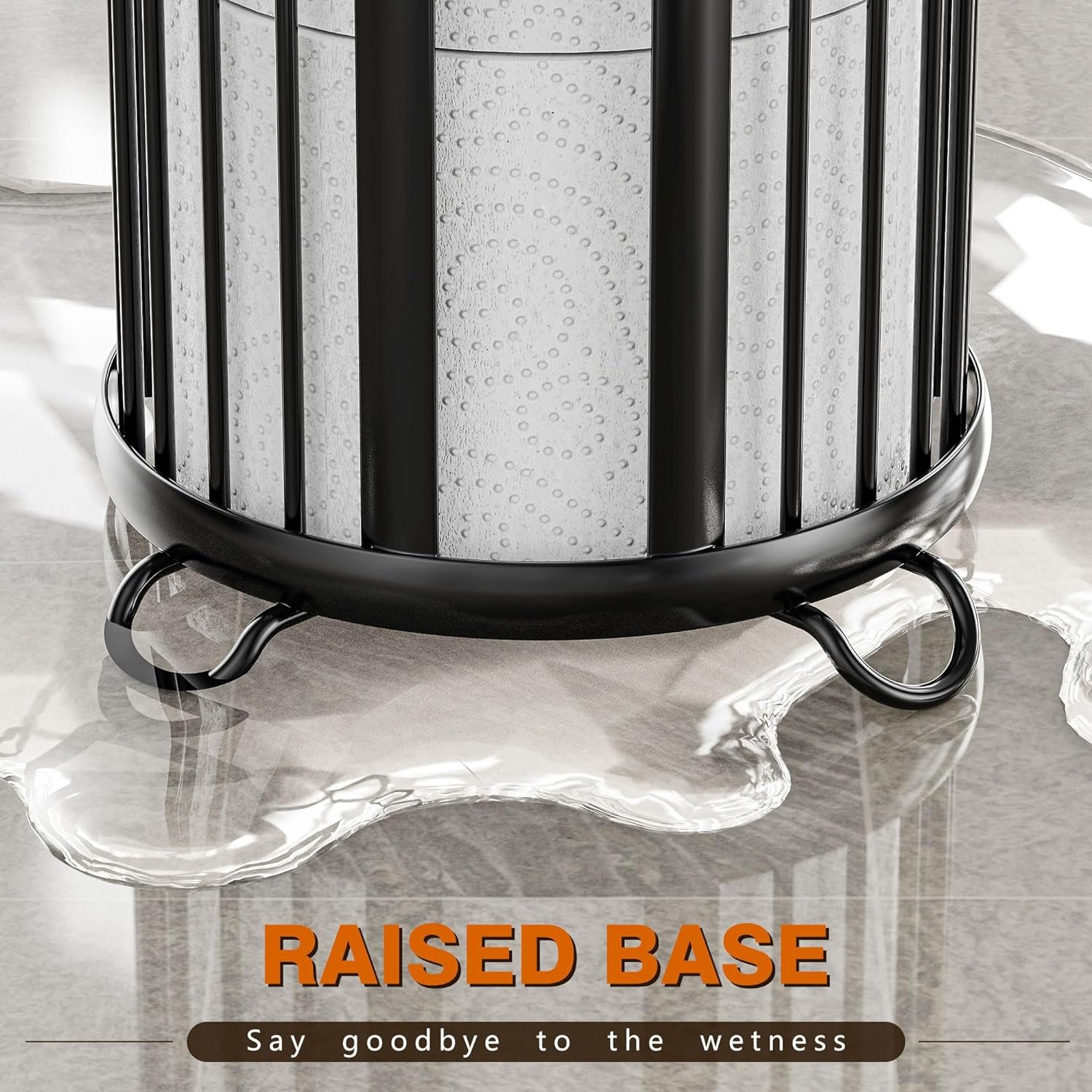 Toilet Paper Holder Stand, Freestanding Toilet Tissue Organizer, Minimalistic Storage Solution, Reserve Mega Rolls,Modern Black-2PACK - Image 7