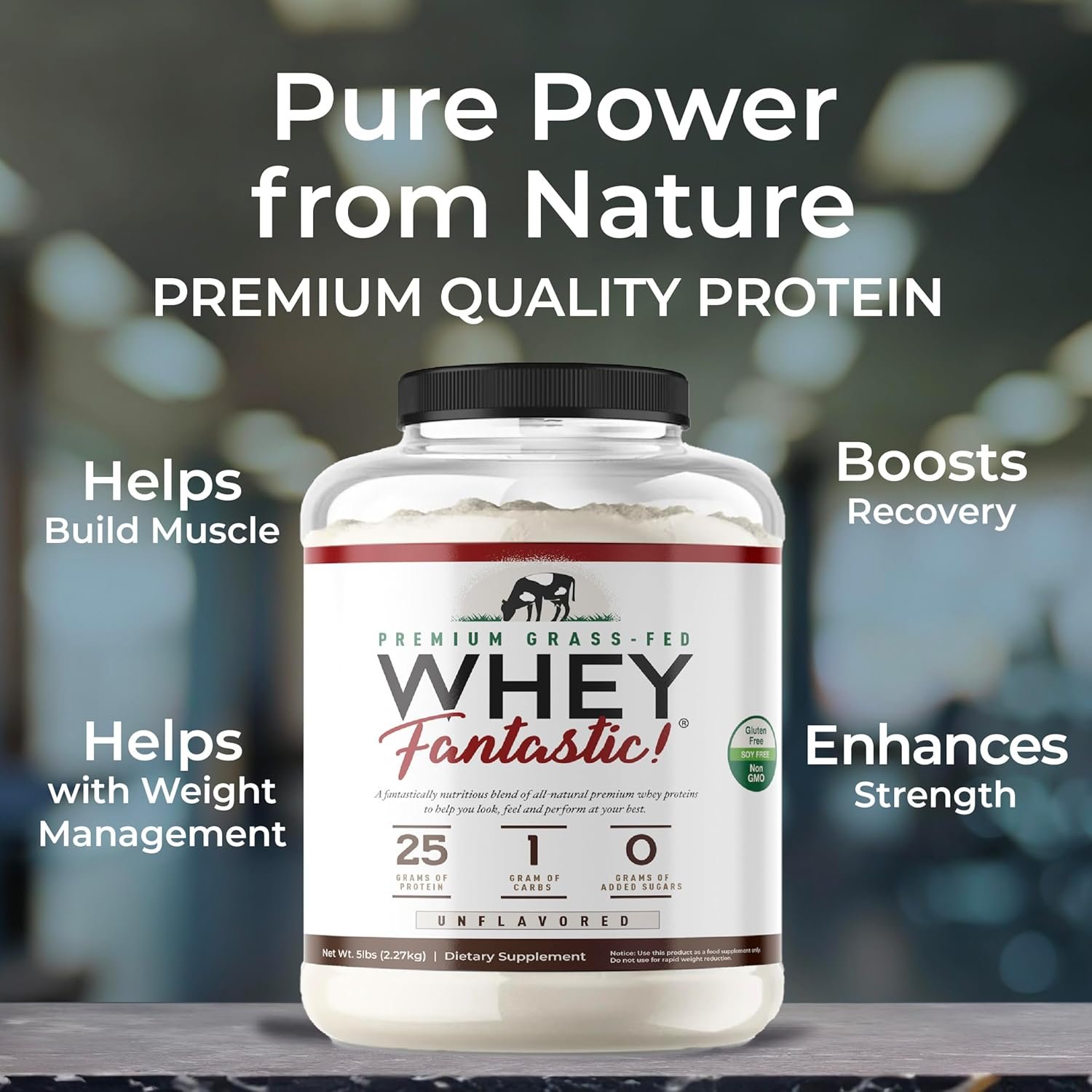 Whey Fantastic Unflavored - 100% Natural Grass Fed Whey Protein Powder - Unique 3-Whey Blend of Whey Isolate, Concentrate & Hydrolysate Provides 25g of Protein per Serving - 5lb - 75 Servings - Image 3