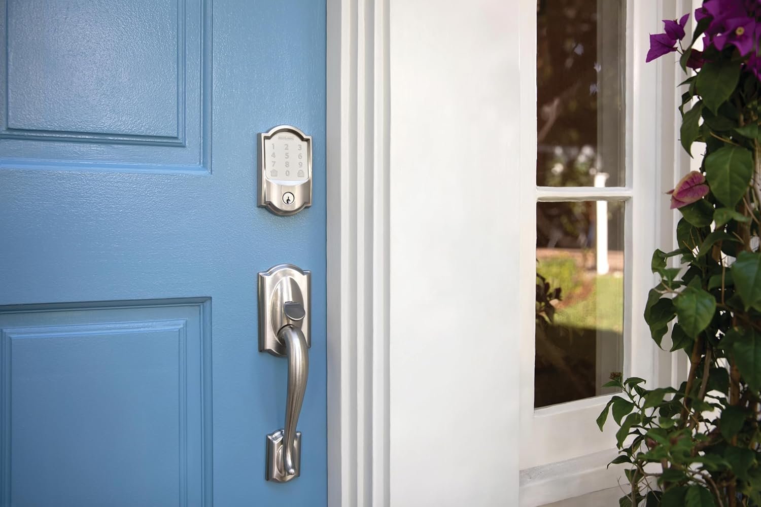 Schlage Encode Smart Wi-Fi Deadbolt with Camelot Trim in Satin Nickel - Image 12