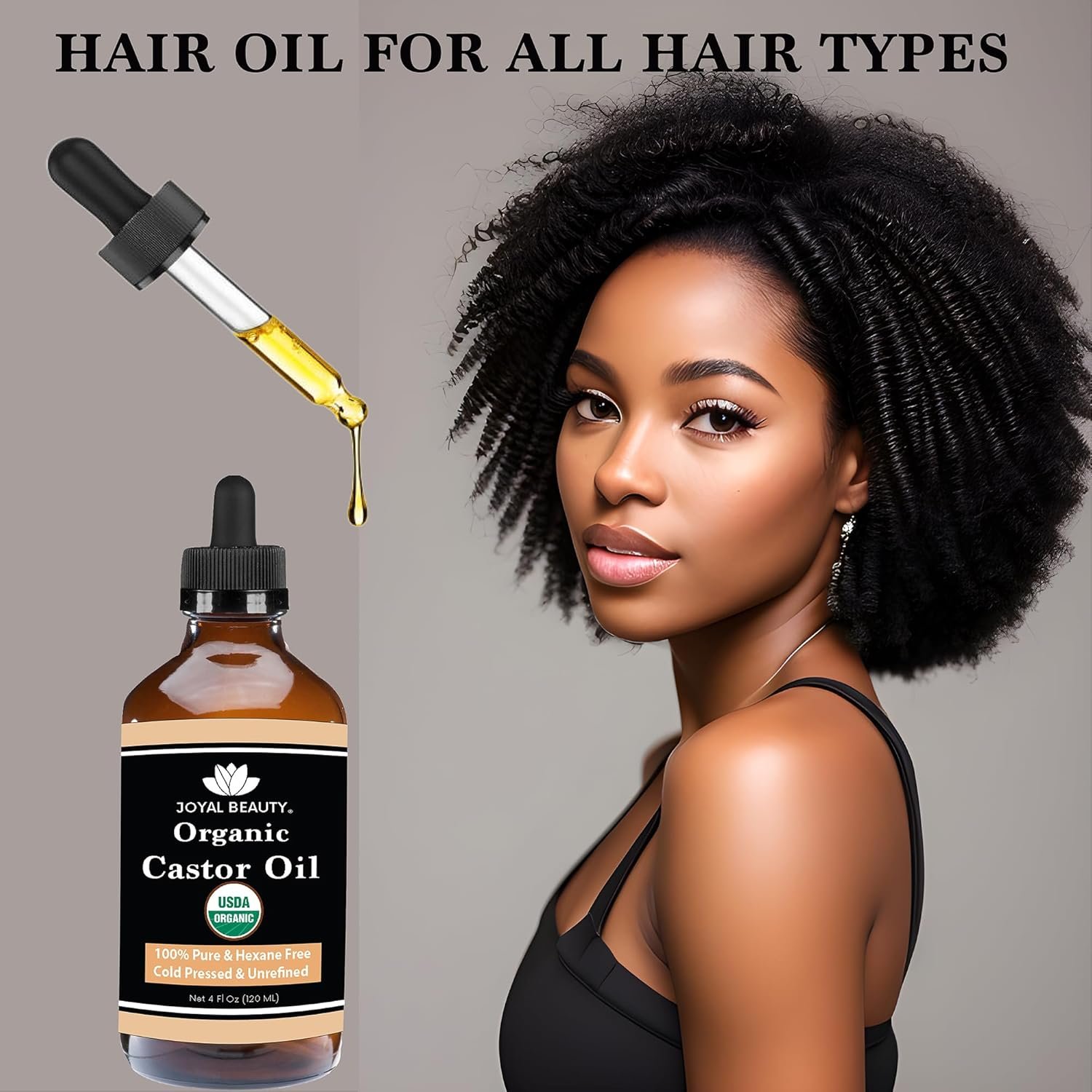JOYAL BEAUTY Castor Oil USDA Certified Organic(4oz). 100% Pure Cold Pressed Unrefined Hexane Free Glass Bottle. Hair Eyelashes Eyebrows Lash Serum. For Face, Skin, Body, Belly Button. Free Mascara - Image 7