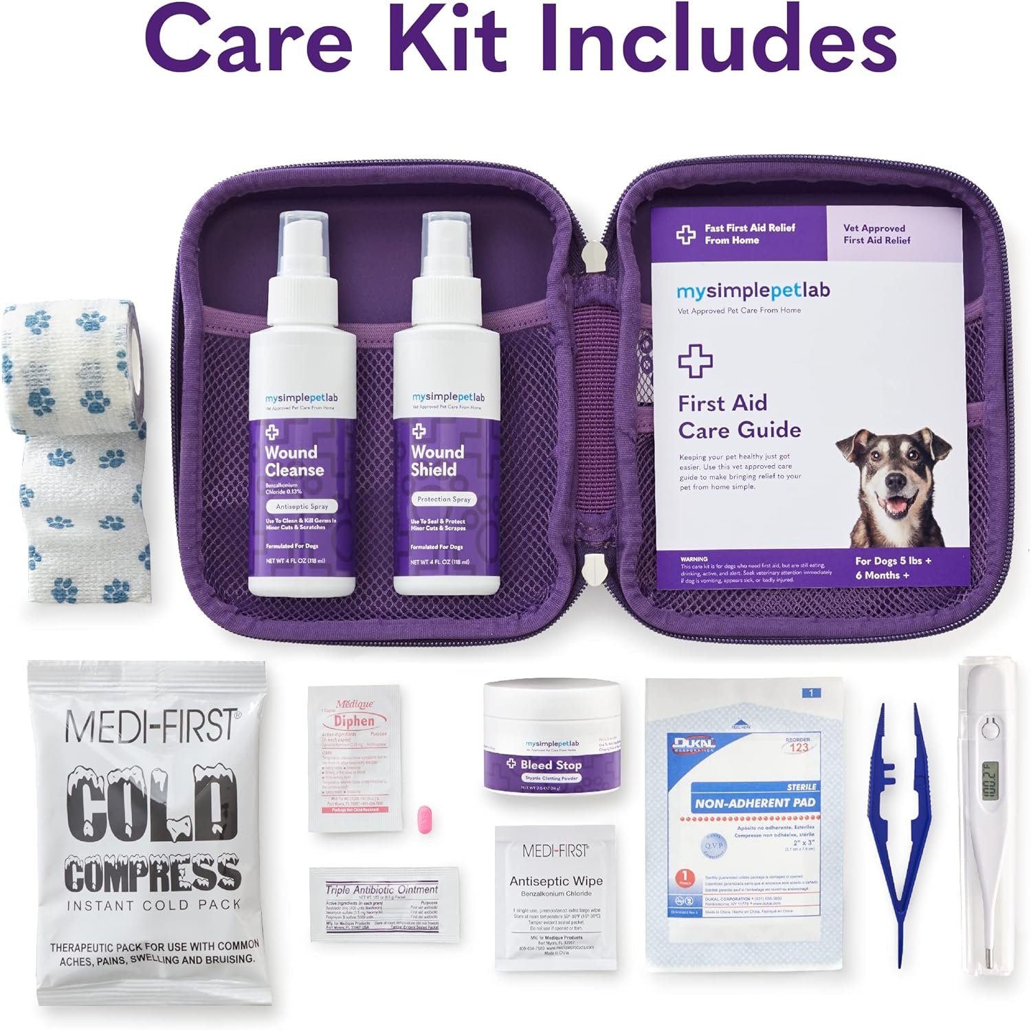 MySimplePetLab Dog First Aid Kit | First Aid Dog Travel Accessories | Dog Medical Kit | Dog Essentials Mini First Aid for Wounds, Cuts, or Minor Injuries - Image 5