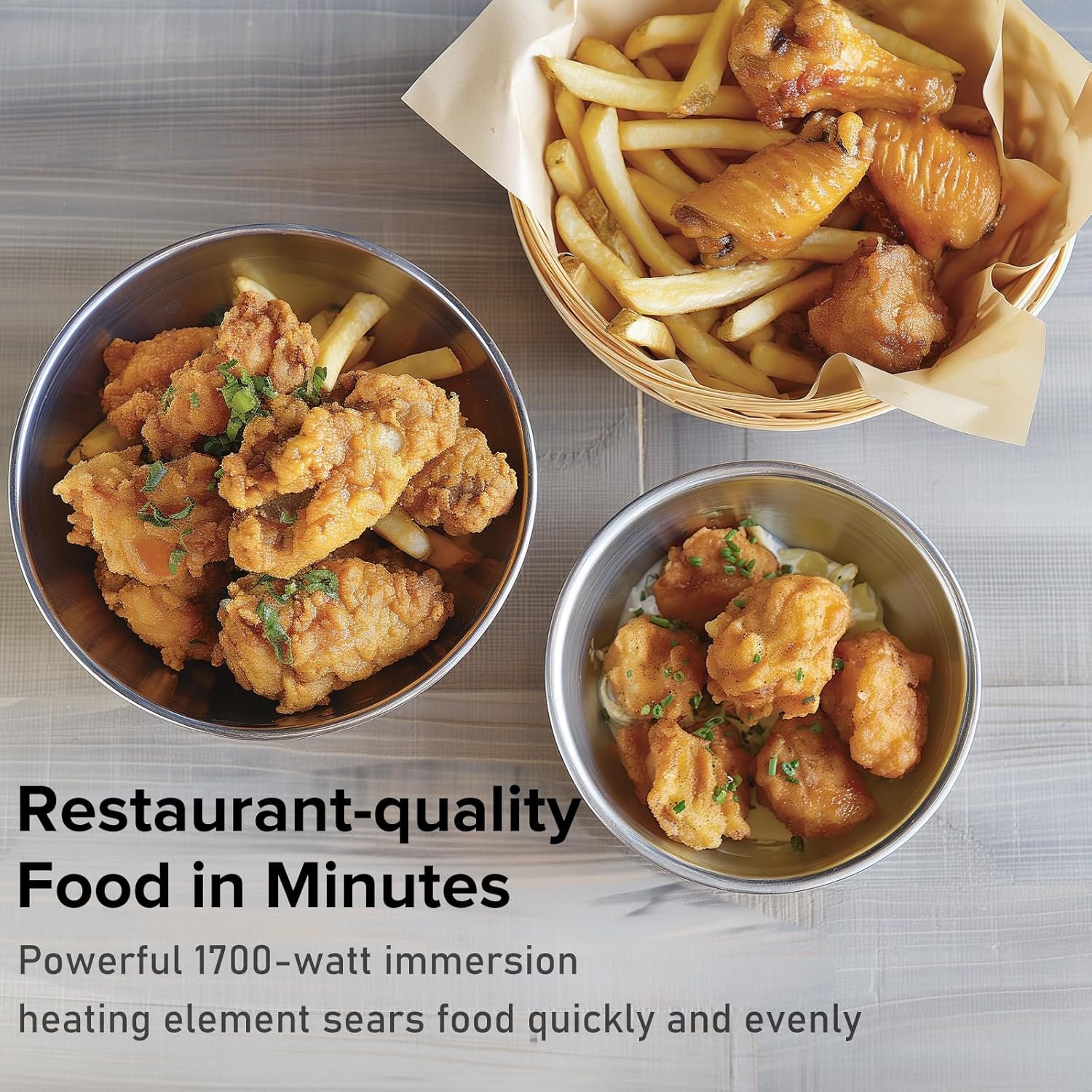 Secura Deep Fryer with 3 Baskets, 21 Cups / 5 Liters Oil Capacity 1700-Watt Stainless-Steel Triple Basket Electric Deep Fryer with Timer Extra Odor Filter, Silver - Image 7