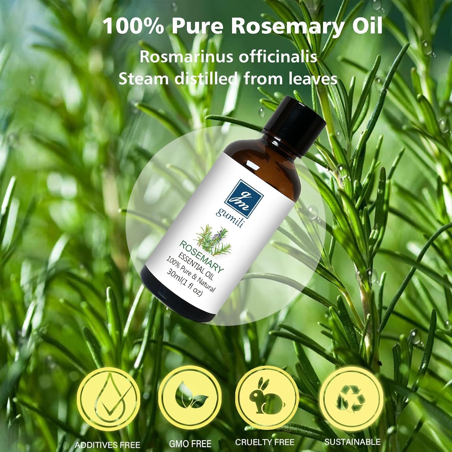 Rosemary Essential Oil, 30ml - Pure, Undiluted Rosemary Oil for Aromatherapy - Image 4