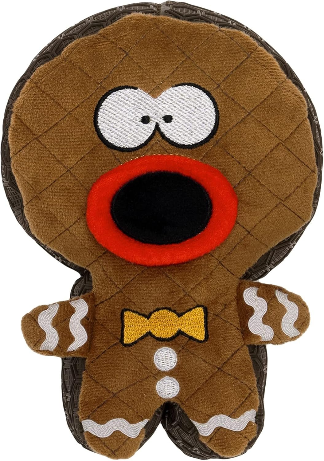 goDog Holiday Collection Mixed Materials TPE-Plush Gingerbread Man Squeaky Dog Toy, Chew Guard Technology - Brown, One Size - Image 2