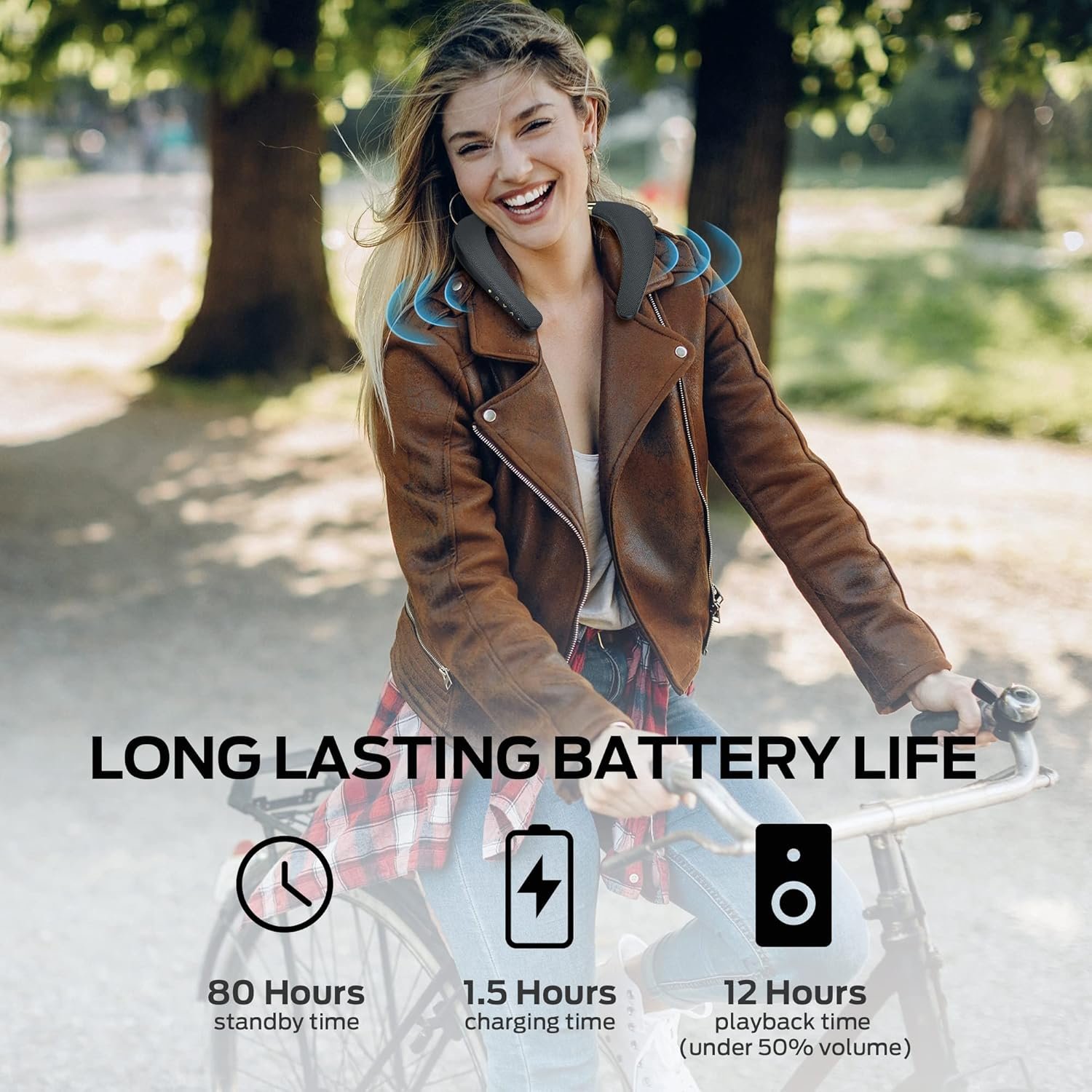 Monster Boomerang Neckband Bluetooth Speaker, Neck Wireless Wearable Speaker with 12H Playtime, True 3D Stereo Sound, Portable Soundwear, IPX7 Waterproof, for Home Sport Outdoor - Image 7