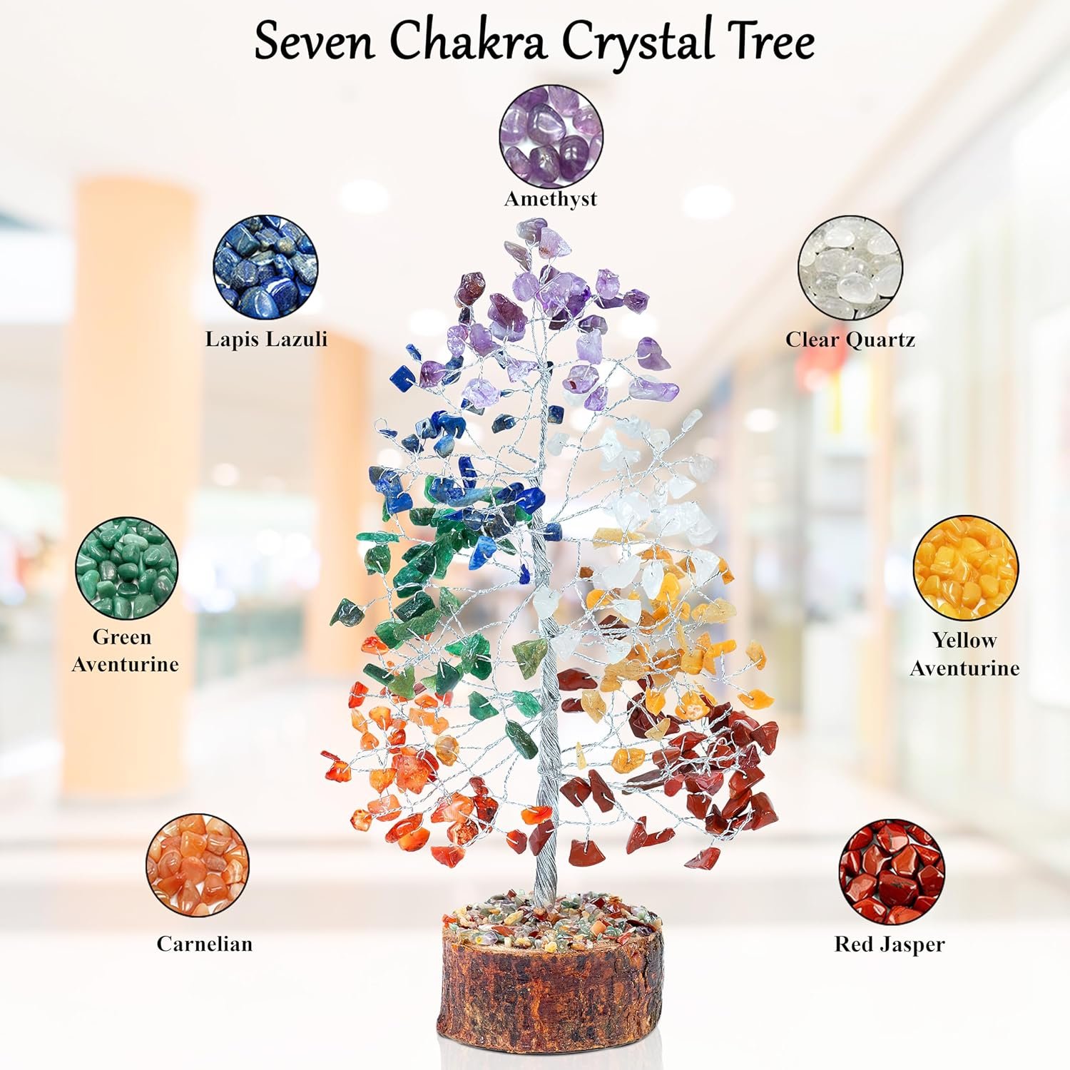 Seven Chakra Tree of Life, Crystal Tree for Positive Energy - Feng Shui Tree, Artificial Tree, Crystal Decoration, Money Tree, Handmade 7 Chakra Tree, Healing Crystals, Stone Tree, Spiritual Gifts - Image 6
