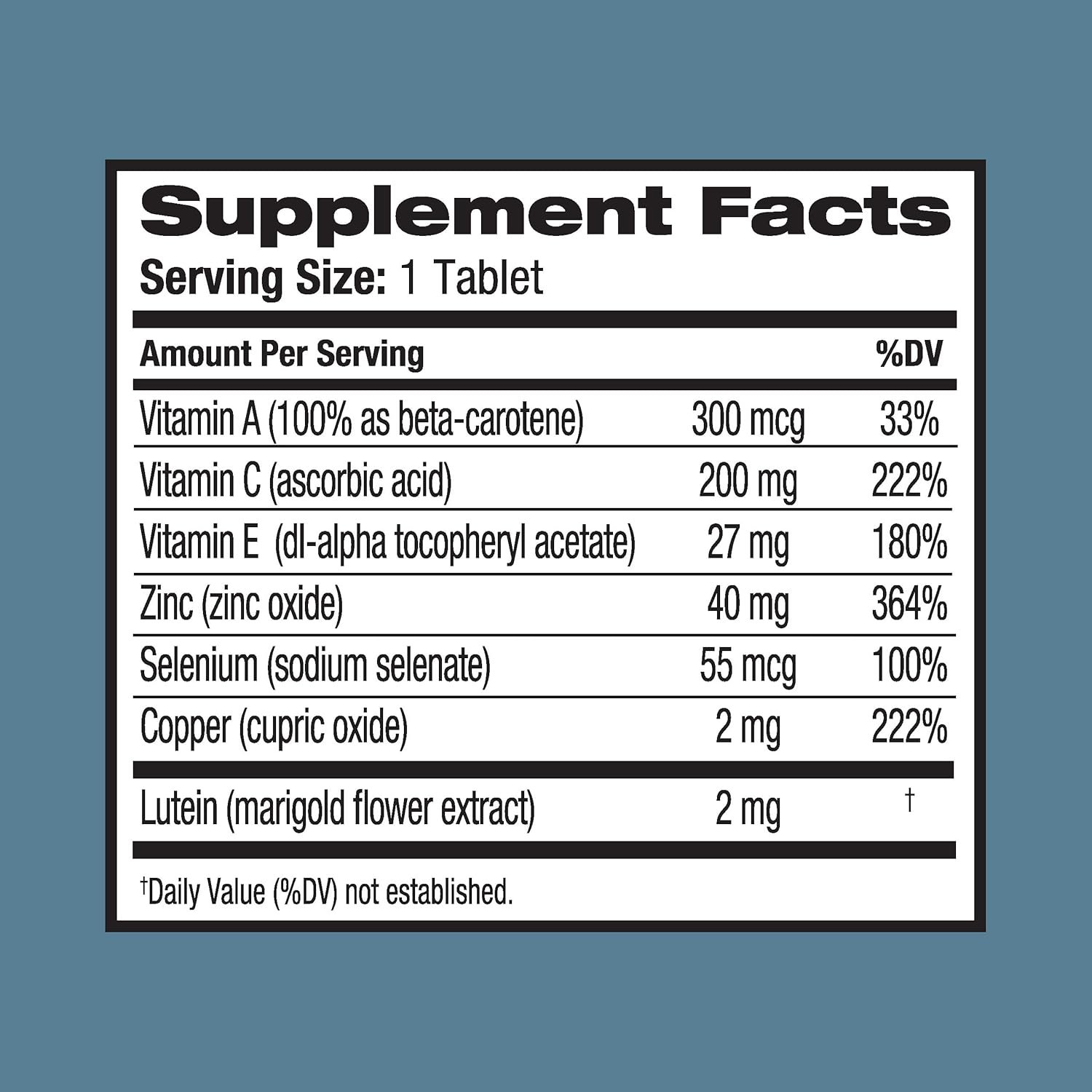 Ocuvite Eye Vitamin & Mineral Supplement, by Bausch + Lomb, Contains Zinc, Vitamins A, C, E, & Lutein, Pink,Tablet, 60 Count - Image 5