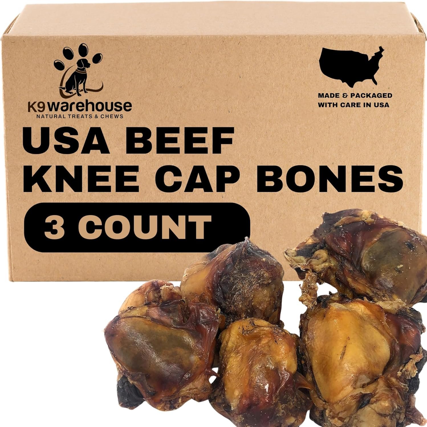 USA Cow Knee Caps for Dogs | 100% Natural Beef Knee Caps for Dogs, Beef Bones for Dogs, Dog Knee Cap Bones for Pets, Meaty Dog Bones Large, Medium and Small Dogs - Image 2