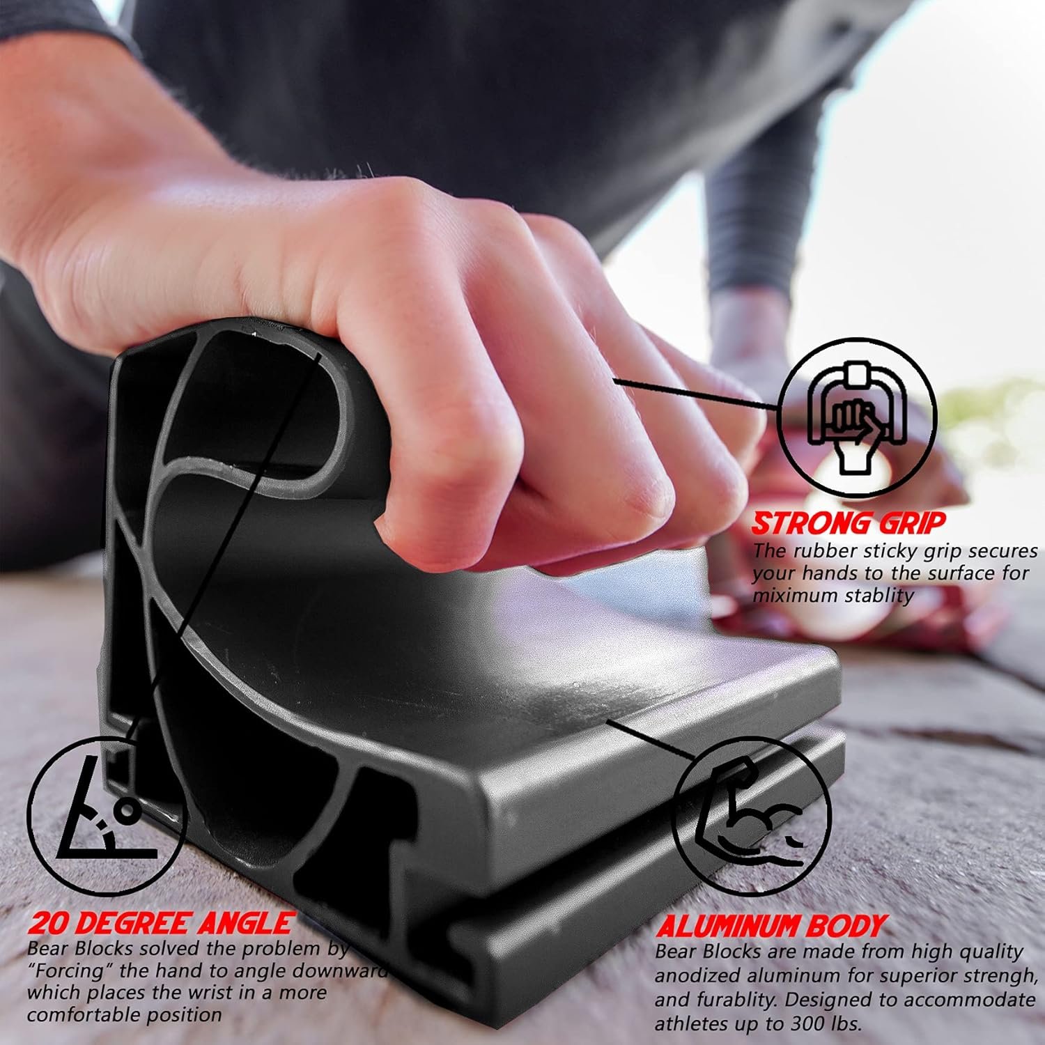 Pushup Bars - Safe Push Up Bars - Strength training Pushup Stands Perfect for Home Gym & Traveling Fitness - Lightweight, Non-Slip Bodyweight Training Workouts Blocks - Image 3