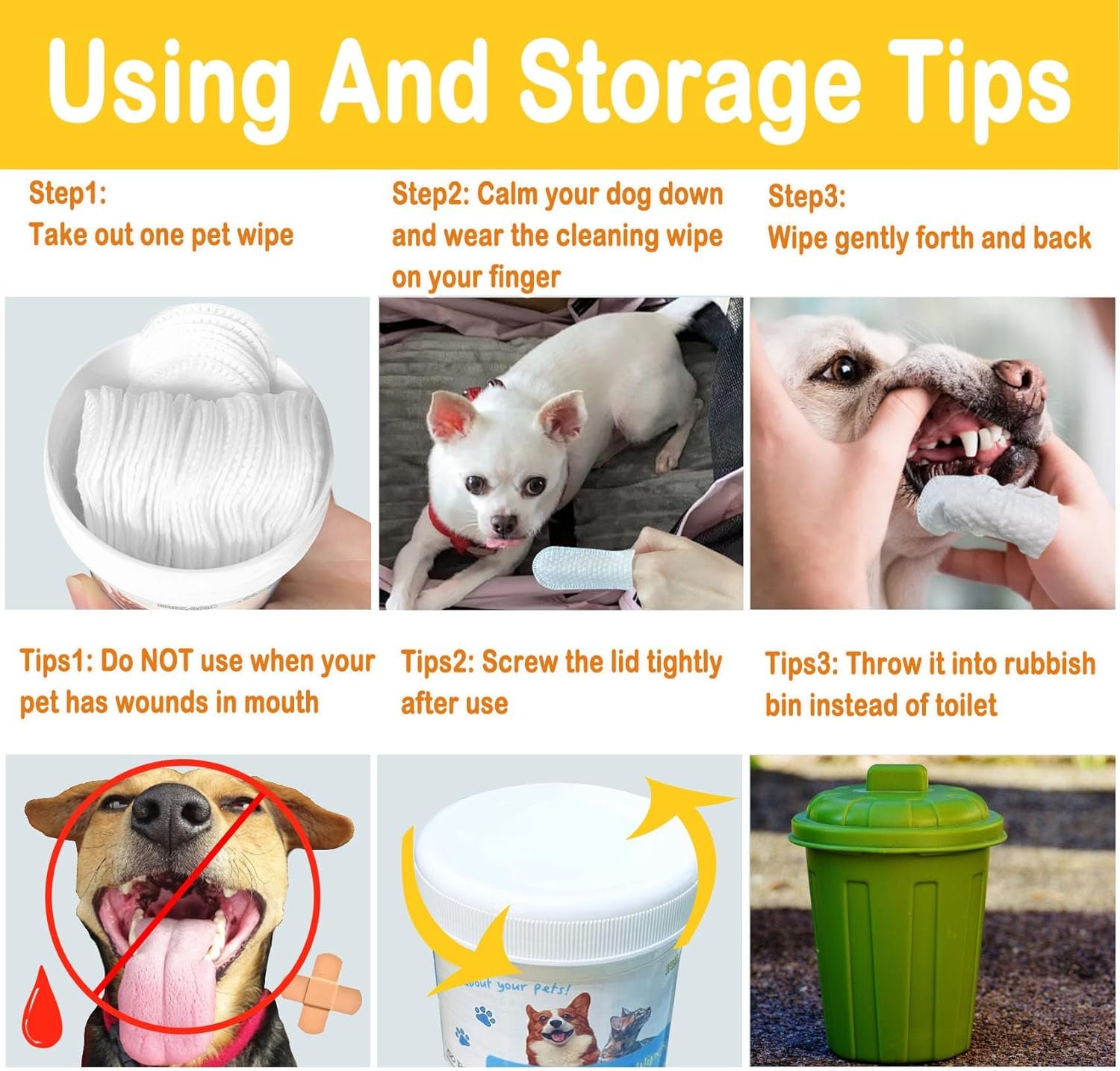 50pcs Pet Teeth Cleaning Finger Wipes for Dogs - Dog Dental Care Finger Wipes - Remove Plaque and Clean Teeth to Freshen Breath - Dog Teeth Cleaning - Image 7