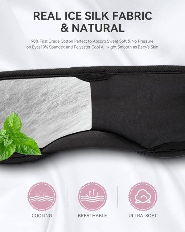MUSICOZY Bluetooth 5.2 Sleep Headphones Eye Mask, Breathable Sleeping Headband Headphones with Wireless Earbuds Earphones for Side Sleepers Mom Women Cool Tech Unique Gifts Gadget - Image 4
