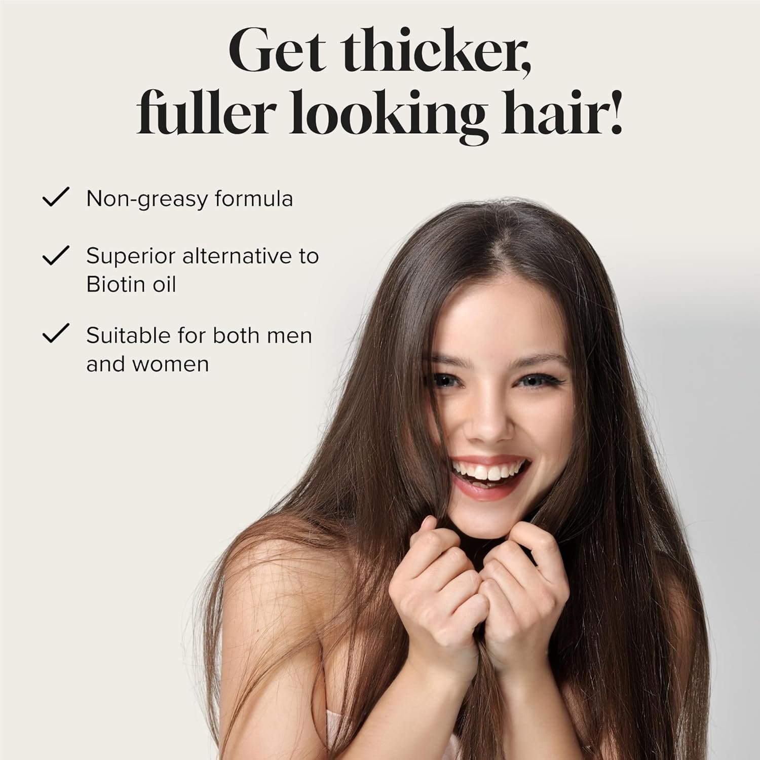 Biotin Hair Growth Serum Advanced Topical Formula To Help Grow Healthy, Strong Hair Suitable for Men and Women of All Hair Types Hair Loss Support By Pureauty Naturals 2 Fl Oz (Pack of 1) - Image 3