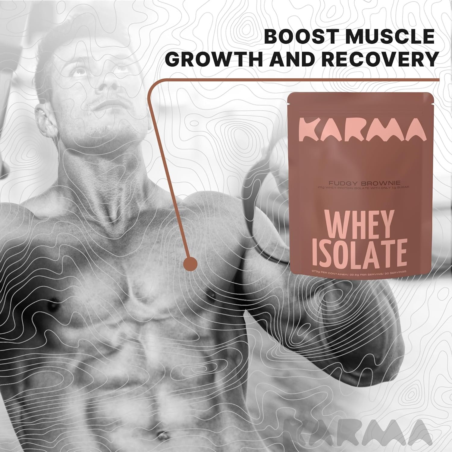 Whey Protein Powder 2LB - 25g Protein 1g Sugar - Fudgy Brownie Flavored Whey Isolate Protein Powder - Protein Powder Formulation with Low Sugar and High Protein - 30 Servings - Image 5