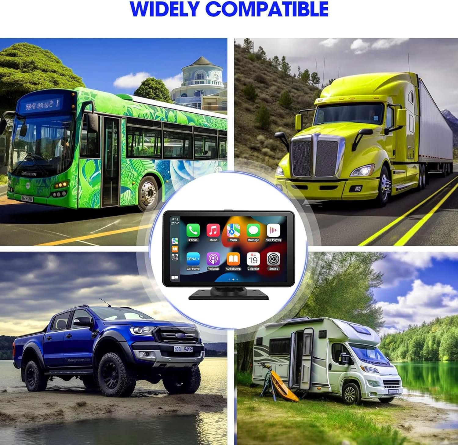 Wireless Carplay Screen for Car - 7" HD Portable Touch Screen Car Stereo Compatable with Apple Carplay & Android Auto, GPS Navigation/Voice Control/Bluetooth/AUX/FM for All Vehicles - Image 8