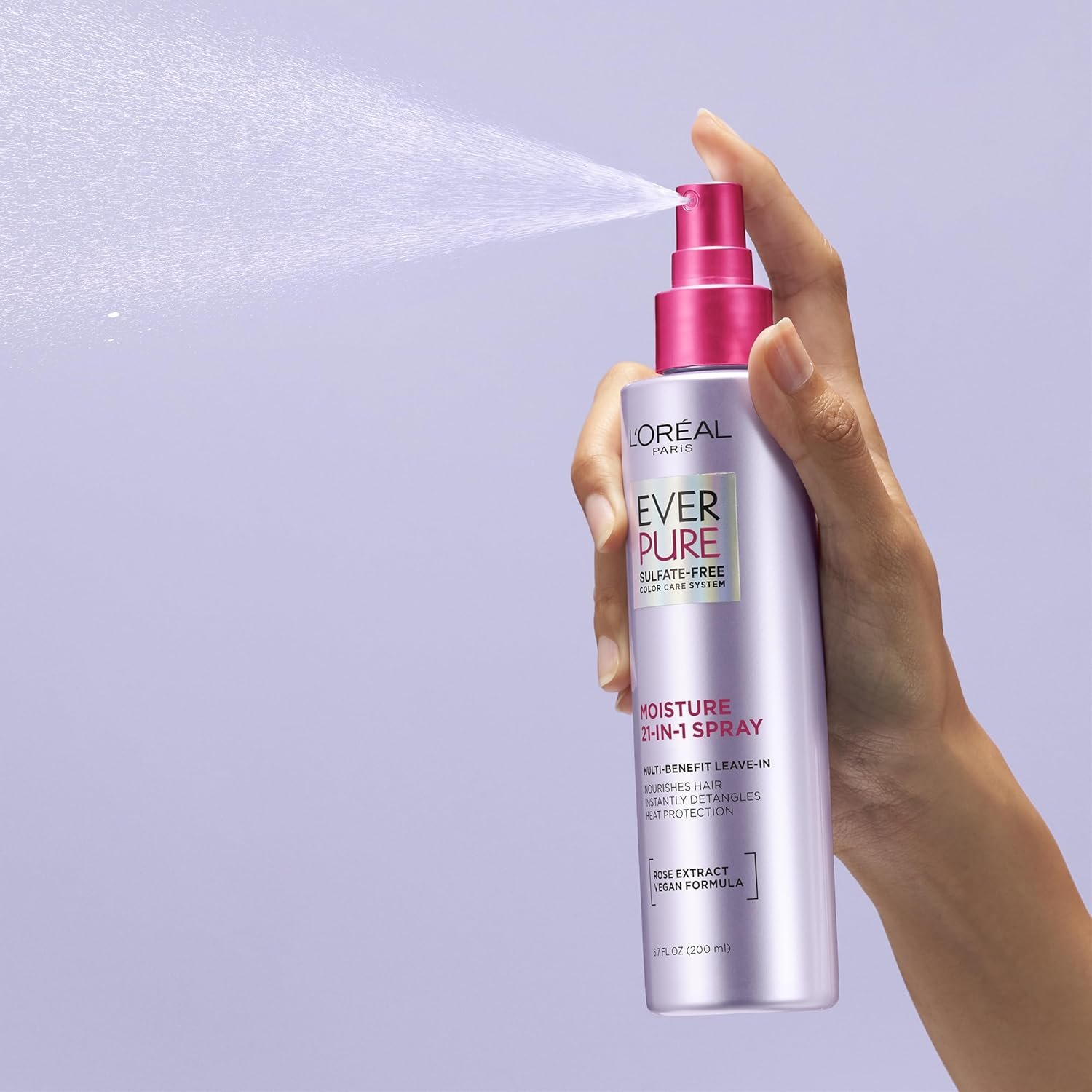 L’Oréal Paris Sulfate Free Moisture 21-in-1 Leave-In Conditioner for Dry Hair, EverPure, 6.7 fl oz - Image 8