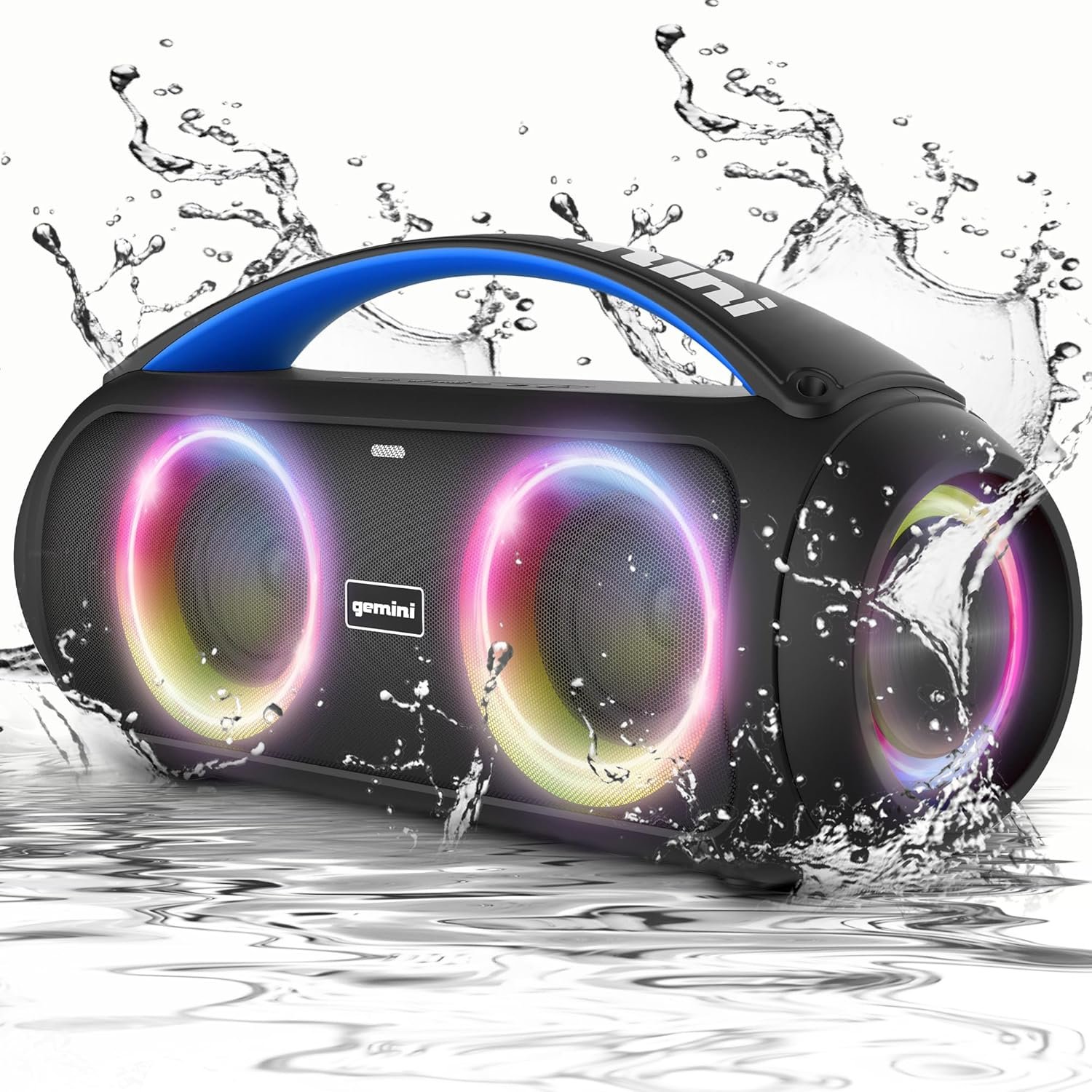 Gemini Sound GGO-230L 50W Bluetooth Speaker Boombox: Portable Wireless IPX5 Waterproof Speaker with FM Radio, LED Party Lighting, Power Bank, and Long-Lasting Rechargeable Battery - Image 2