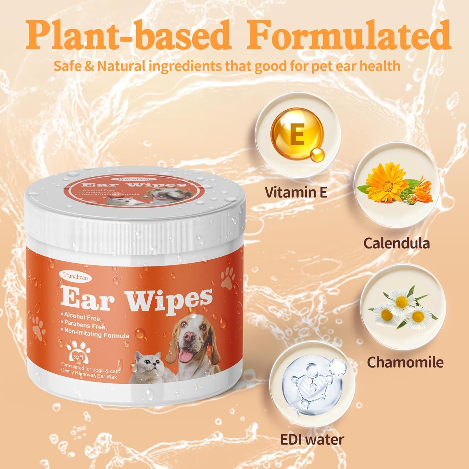 Dog Ear Wipes, Dog Ear Cleaner Wipes Ear Cleaning Wipes for Dogs,Cats - Gently Remove Ear Wax - Relieve Ear Infections, Itching,Scratching,120ct (3.15in) Pet Ear Cleanser - Image 3