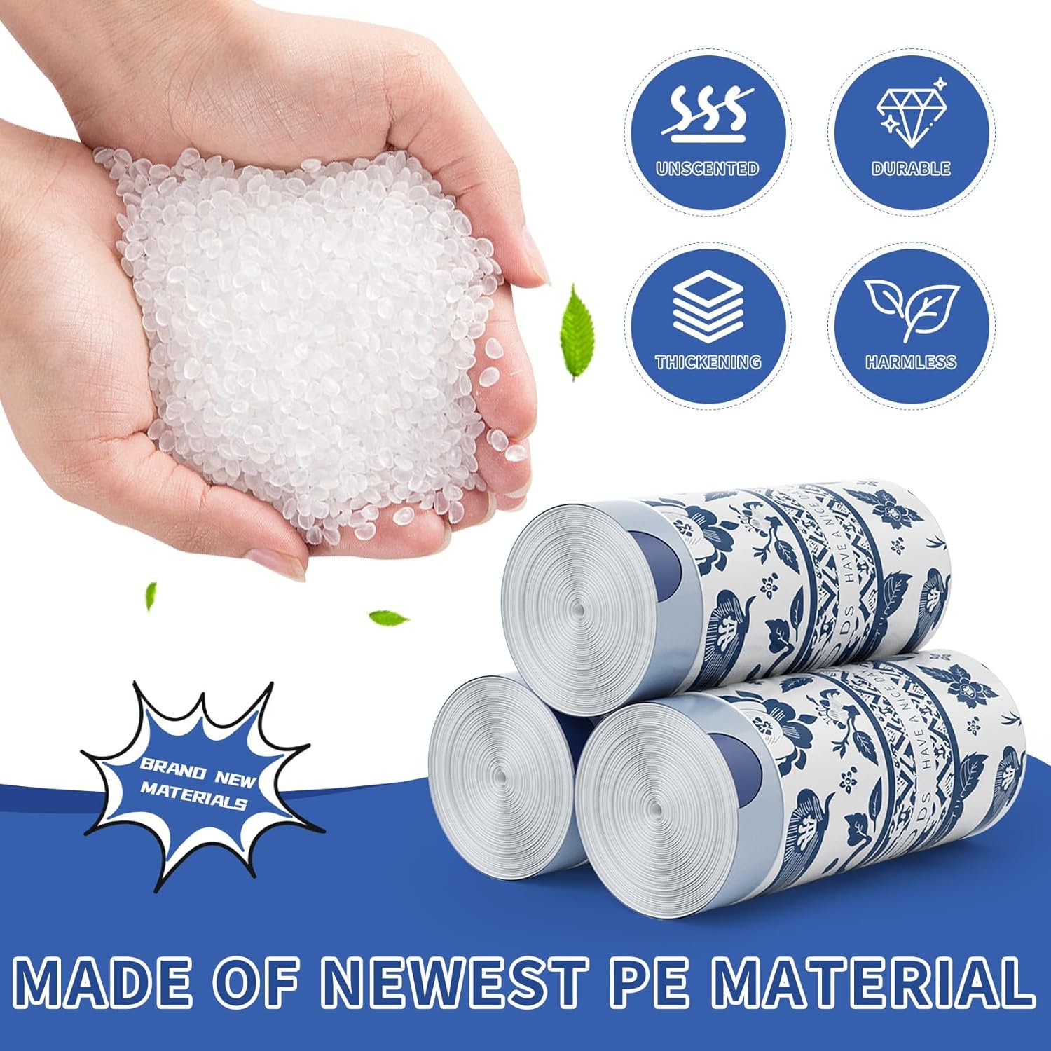 Sturdy Kitchen Drawstring Trash Bags, 13 Gallon Large Garbage Bags, 60 Counts Trash Bags for Office, Kitchen, Bedroom Trash Cans, Colored Portable Sturdy Trash Bags, Trash Basket Bags - Image 6