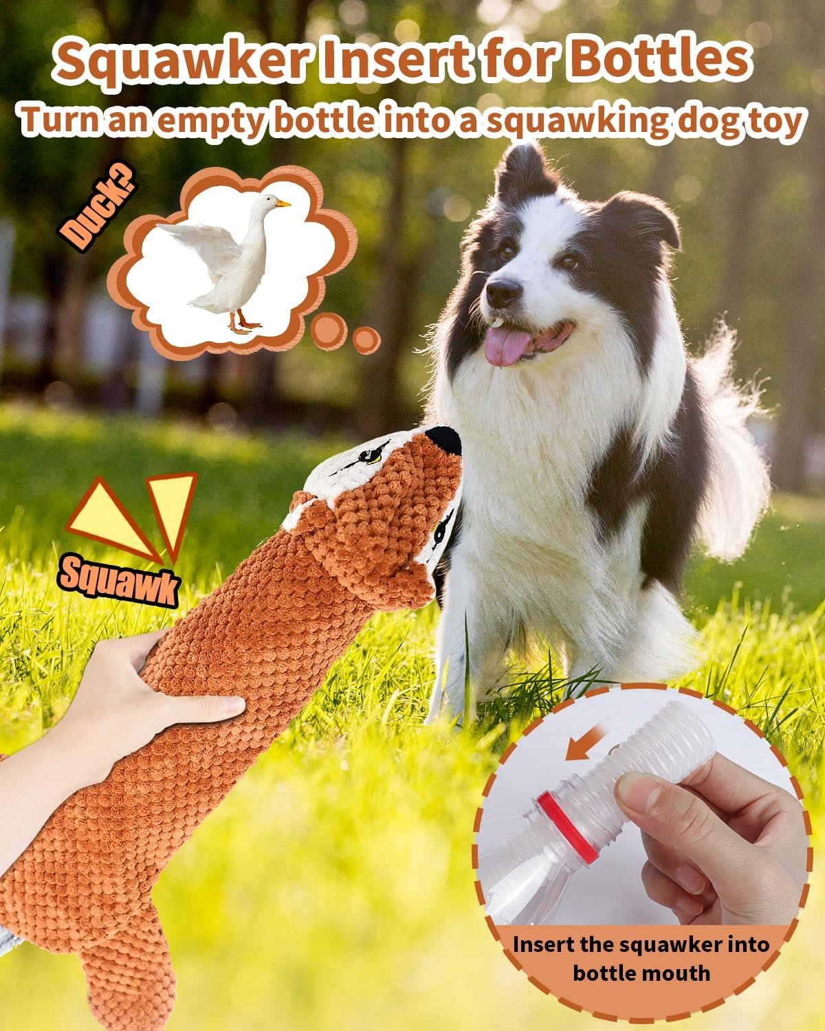 Dog Toys, Squeaky Plush No Stuffing Crinkle Dog Toy for Small Medium Large Dogs, Interactive Puppy Teething Water Bottle Dog Chew Toy - Image 5