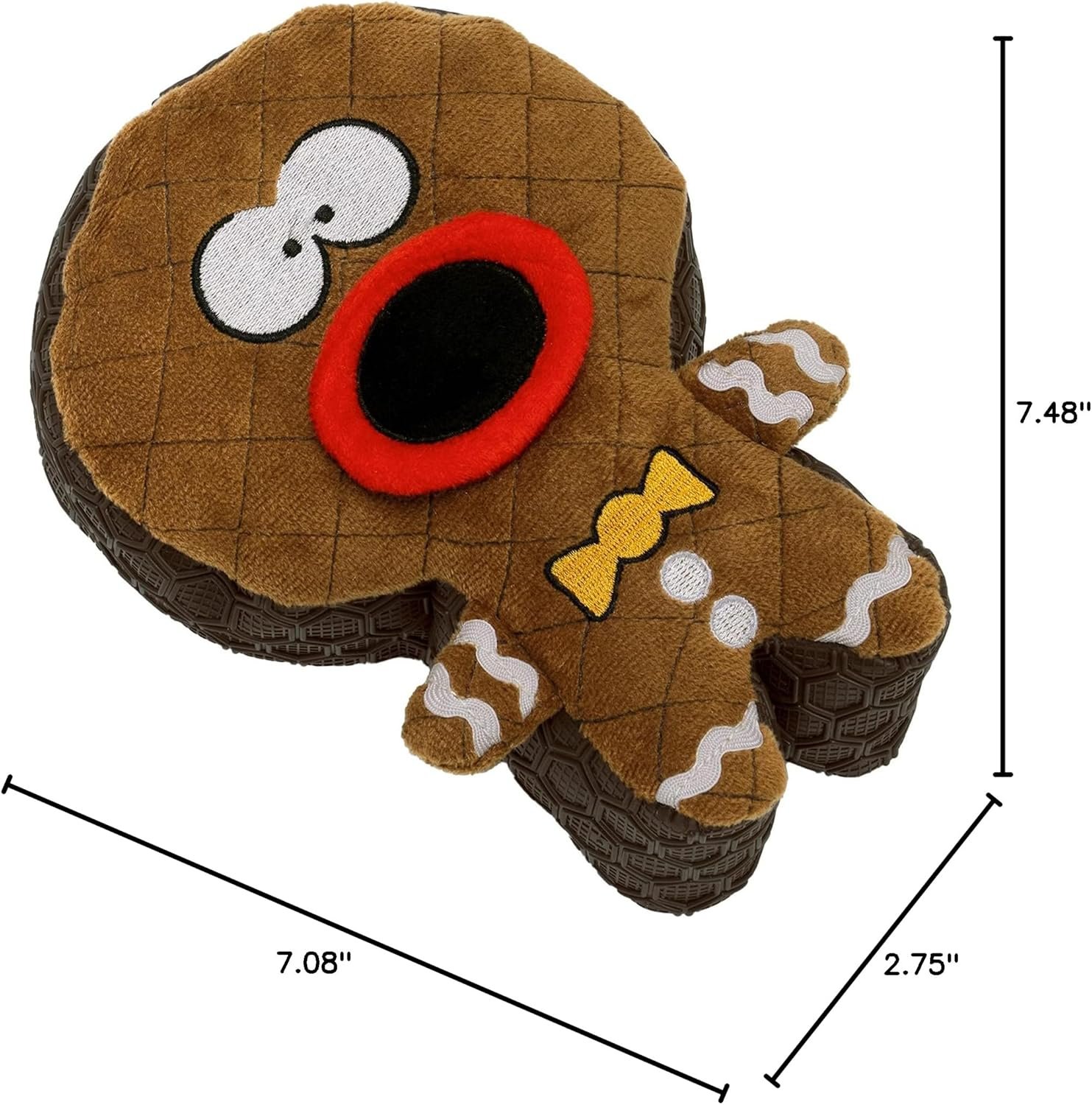 goDog Holiday Collection Mixed Materials TPE-Plush Gingerbread Man Squeaky Dog Toy, Chew Guard Technology - Brown, One Size - Image 10