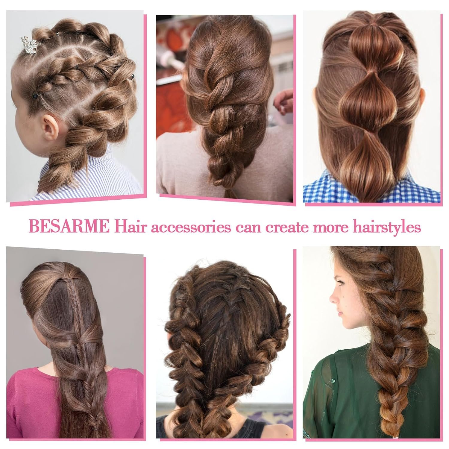 BESARME 28 Colors Rubber Bands for Hair with 7 Hair Styling Tools, 2100 Pcs Colorful Elastic Hair Ties Ponytail Holders Hair Accessories for Girls Baby Toddler Christmas Gifts - Image 7