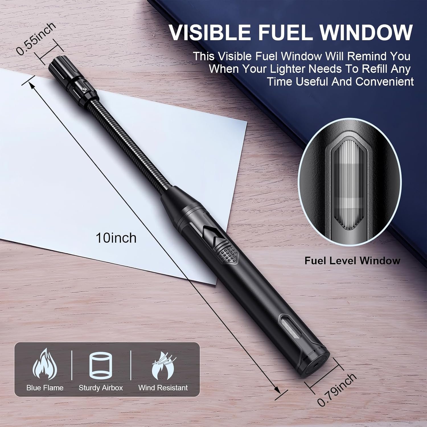 Torch Lighter Refillable Butane Lighter Long Flexible Neck Multipurpose Lighter for Candles Grill BBQ Fireplaces Kitchen Camping (No Prefilled) - Image 6
