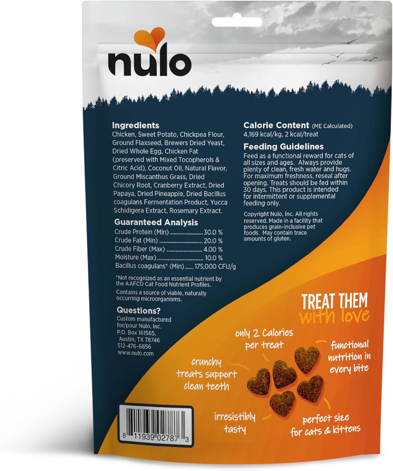 Nulo Digestive Health Functional Treats Grain-Free with BC30 Probiotic Chicken Recipe for Cats & Kittens 4oz - Image 3