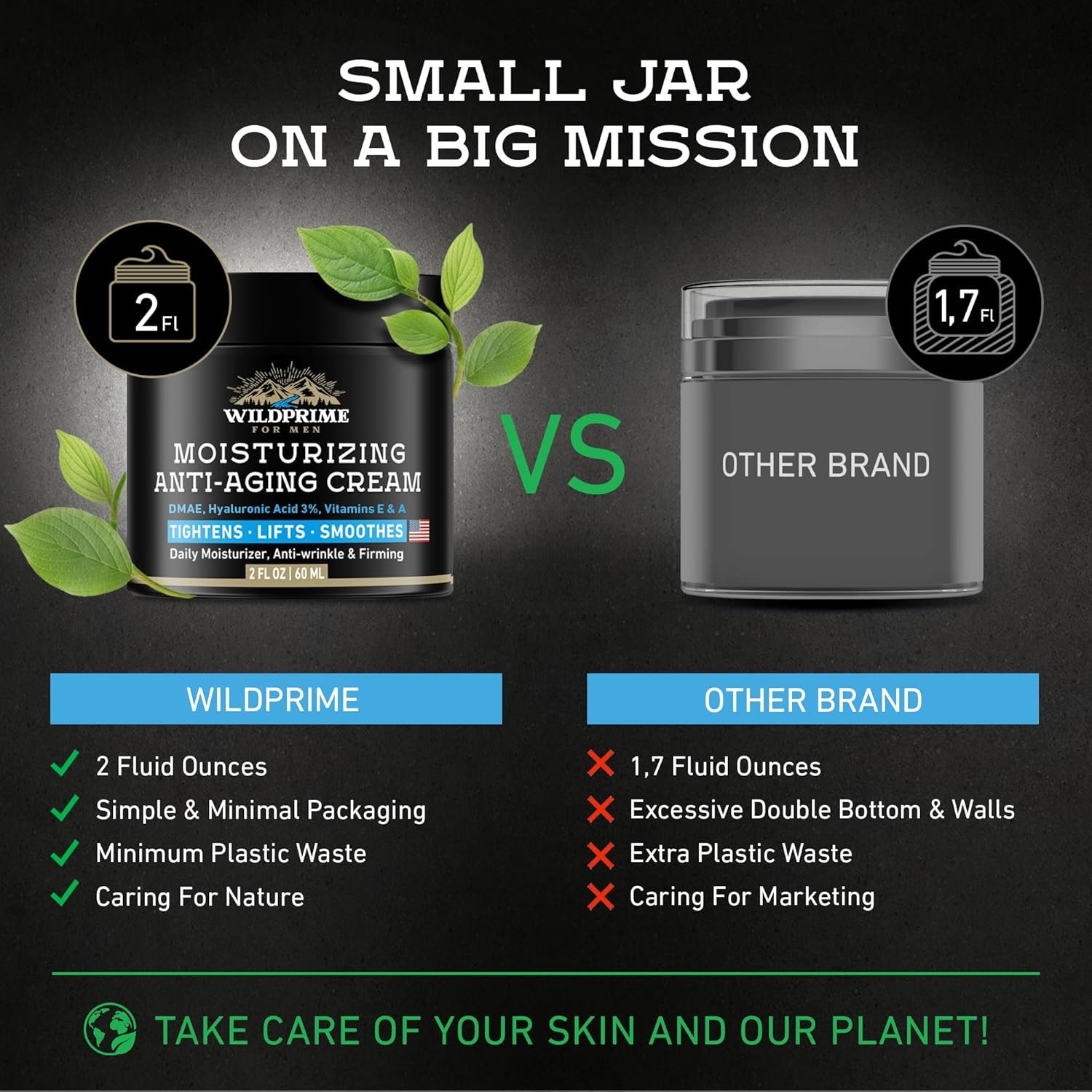 Men's Face Moisturizer Cream - Anti Aging & Wrinkle - Made in USA - Collagen, Hyaluronic Acid, Vitamins E & A, Avocado Oil - After Shave Lotion - Age Facial Skin Care, Day & Night Moisturizing, 2 oz - Image 8