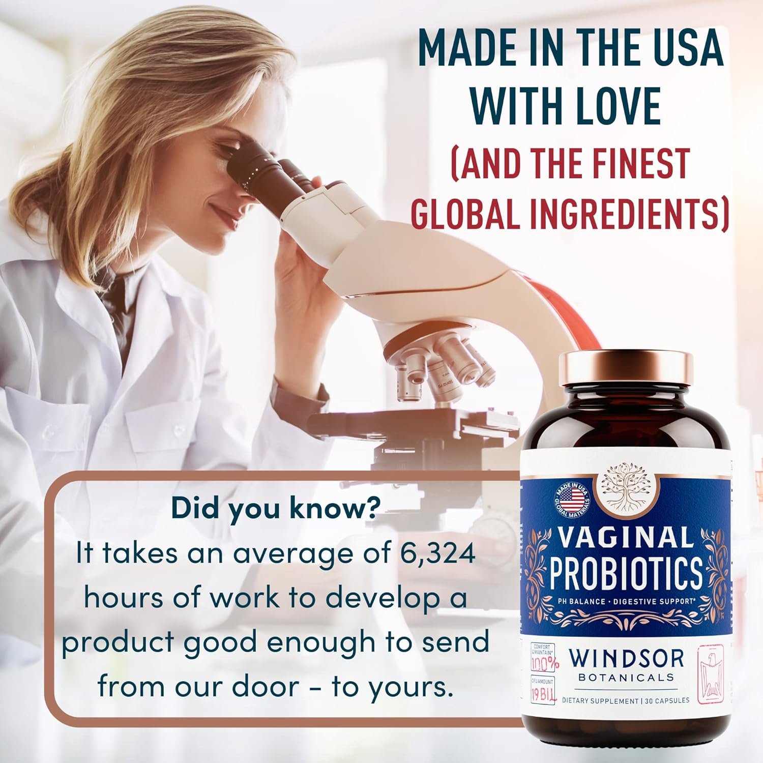 Vaginal Probiotics for Women - 19Bil CFU Lactobacillus Salivarius Probiotic for PH Balance, Digestive, Gut Health - Feminine Balance Complex Probiotics for Women BV Support Supplements - 30 Capsules - Image 7