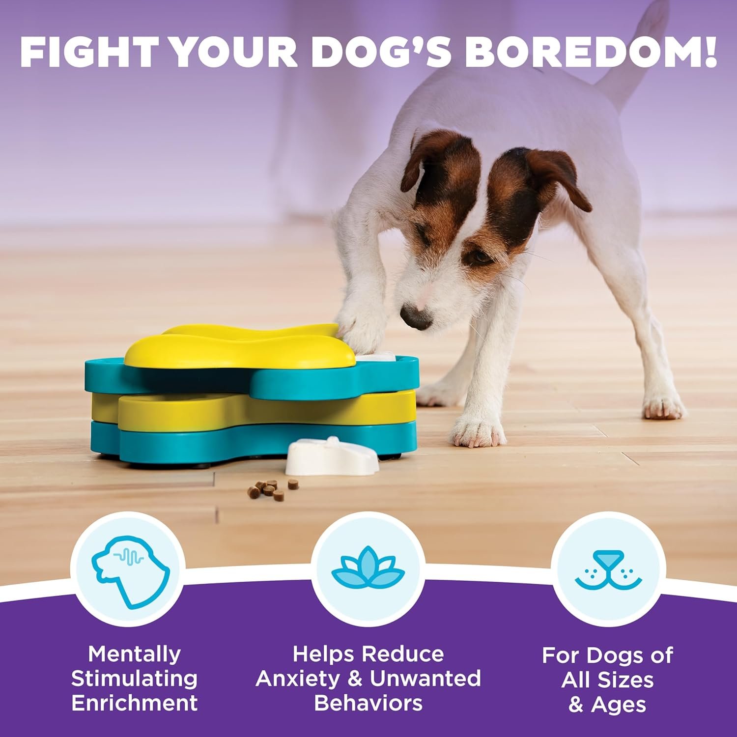 Outward Hound Nina Ottosson Dog Tornado Dog Puzzle Interactive Treat Puzzle Dog Enrichment Dog Toy, Level 2 Intermediate, Blue - Image 3