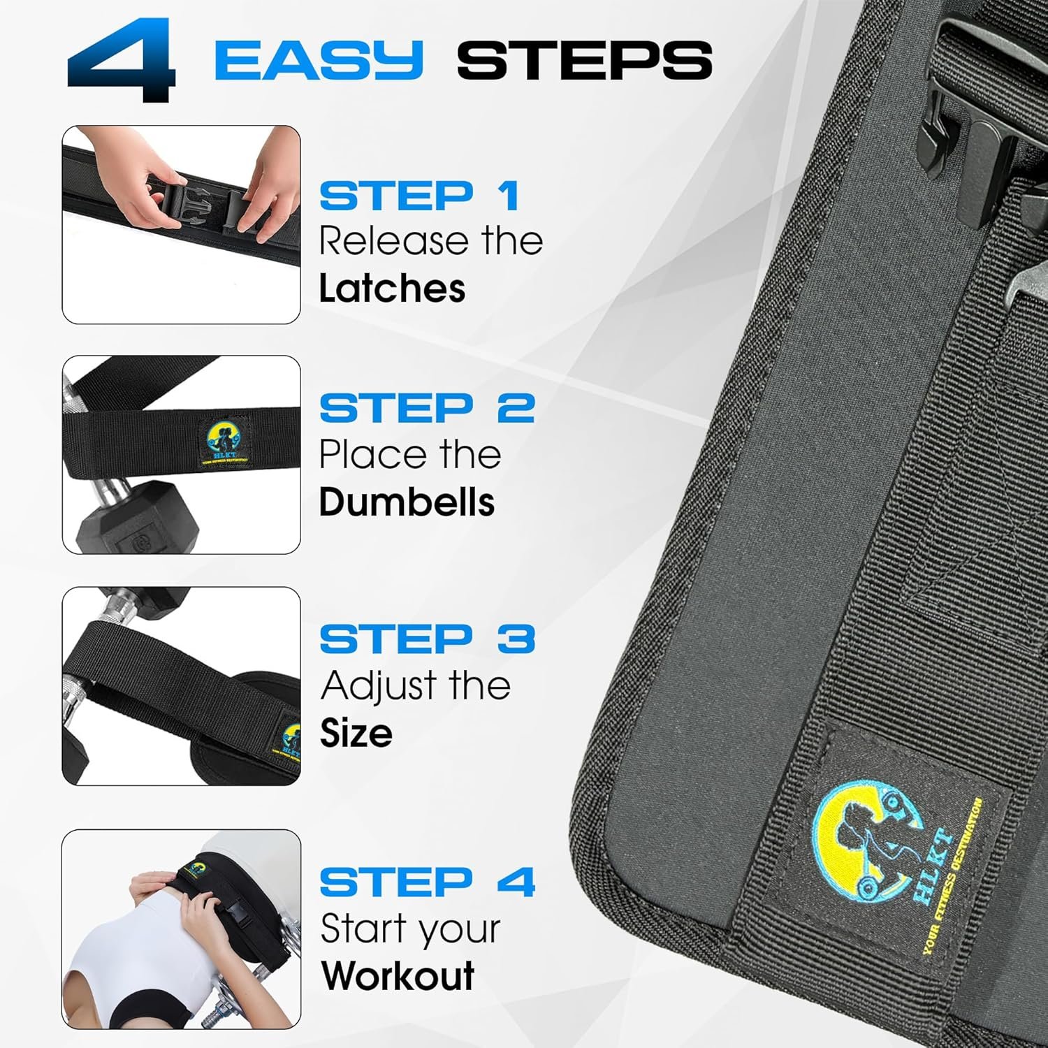 Hip Thrust Belt for Glute Workouts with Resistance Bands Set - Durable Adjustable Strap for Secure and Efficient Training - Perfect for Hip Thrusts, Lunges, Squats, and Leg Exercises - Image 5