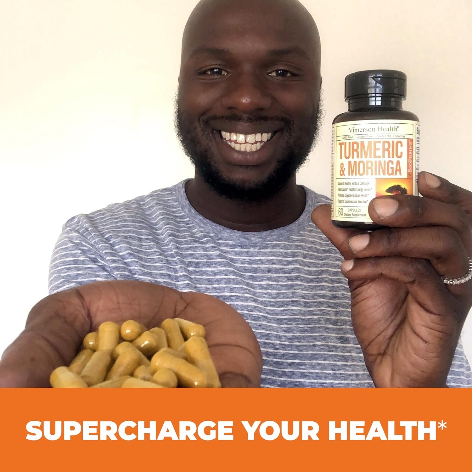 Turmeric Curcumin & Moringa Leaves Extract with Black Pepper. Joint Support Supplement with Tumeric (95% Curcuminoids), Bioperine & Moringa Oleifera Leaf for Joints, Digestion & Energy. 60 Capsules - Image 8