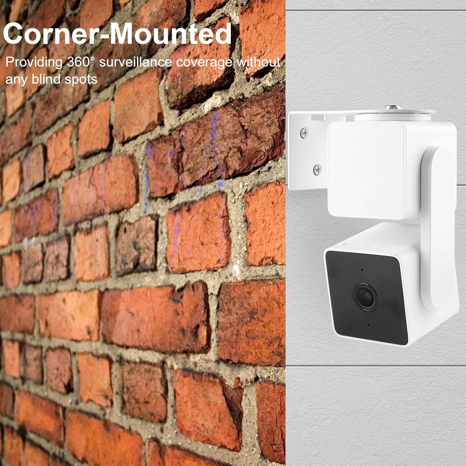 UYODM 2Pack Adhesive Metal Wall Mount Bracket Compatible with Wyze Cam Pan V3/ Wyze Cam V4/V2, VHB Stick On,No Drilling Mounting Bracket for Wyze Get The Best View,Two Ways Installation - Image 5