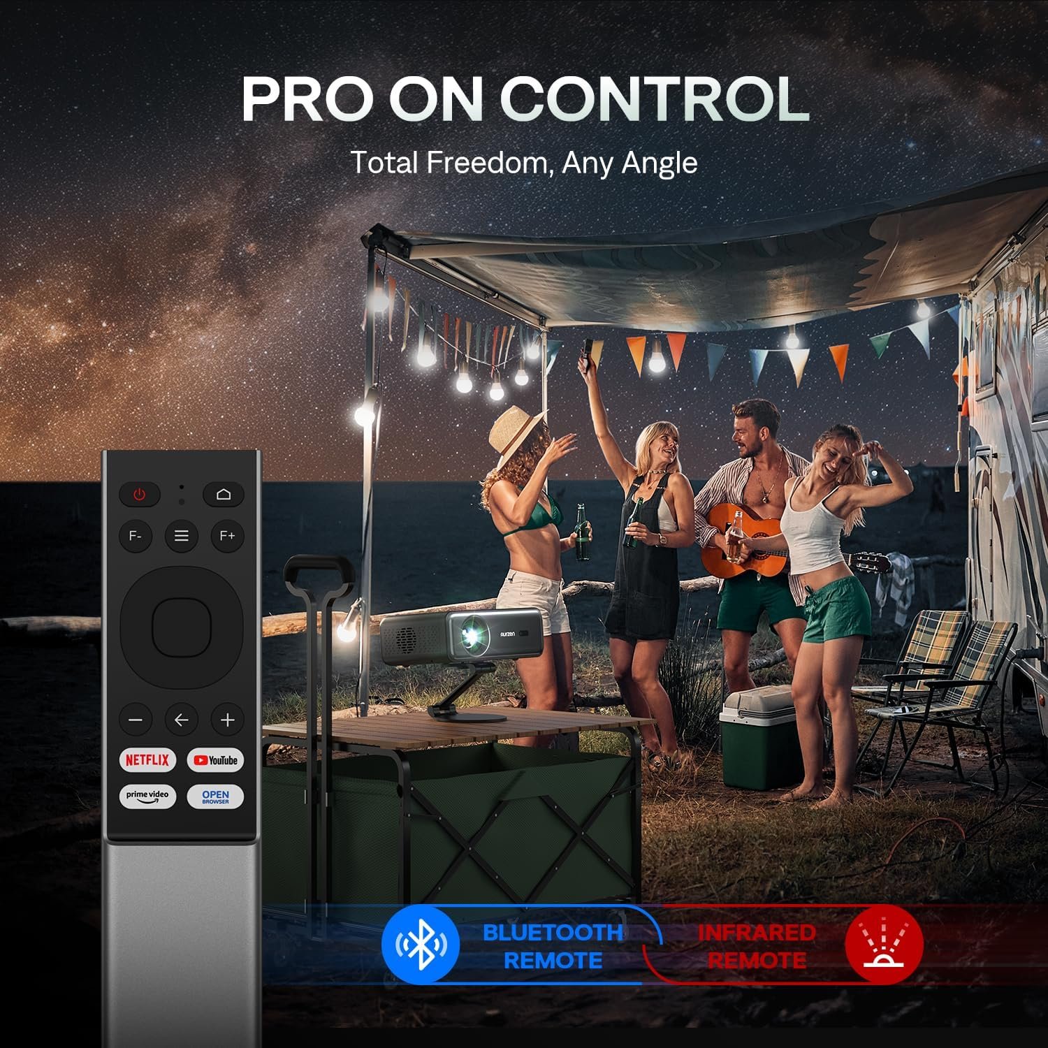 EAZZE D1 Pro Smart Projector with WiFi and Bluetooth, Netflix Official, 20W Speakers, Dolby Audio & dbx-tv Total Sonics, Auto Focus & Keystone, Native 1080P Portable Outdoor Movie Projector - Image 9