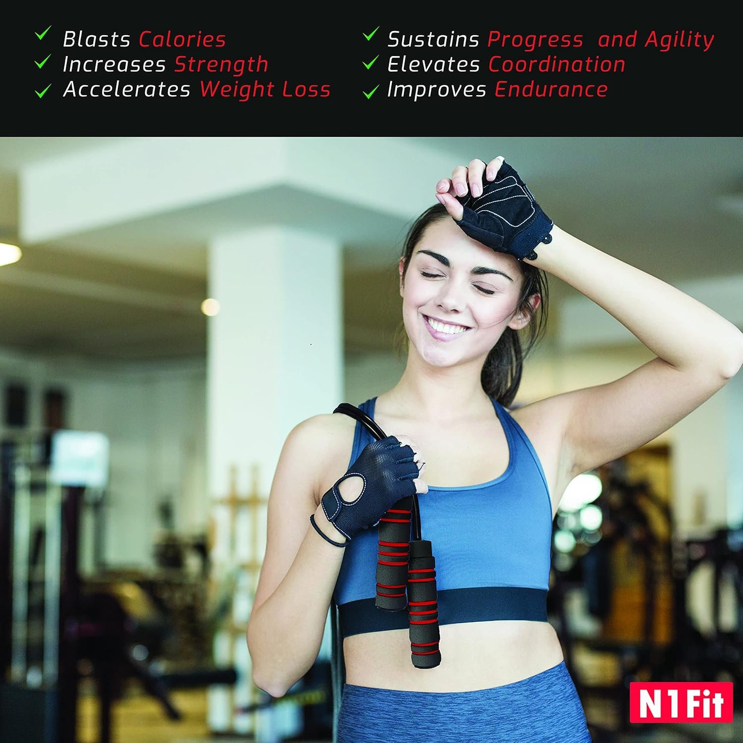 Weighted Jump Rope - (1LB) Solid PVC for Crossfit and Boxing - Heavy Jump Rope with Memory Non-Slip Cushioned Foam Grip Handles for Fitness Workouts Endurance and Strength Training - Image 4